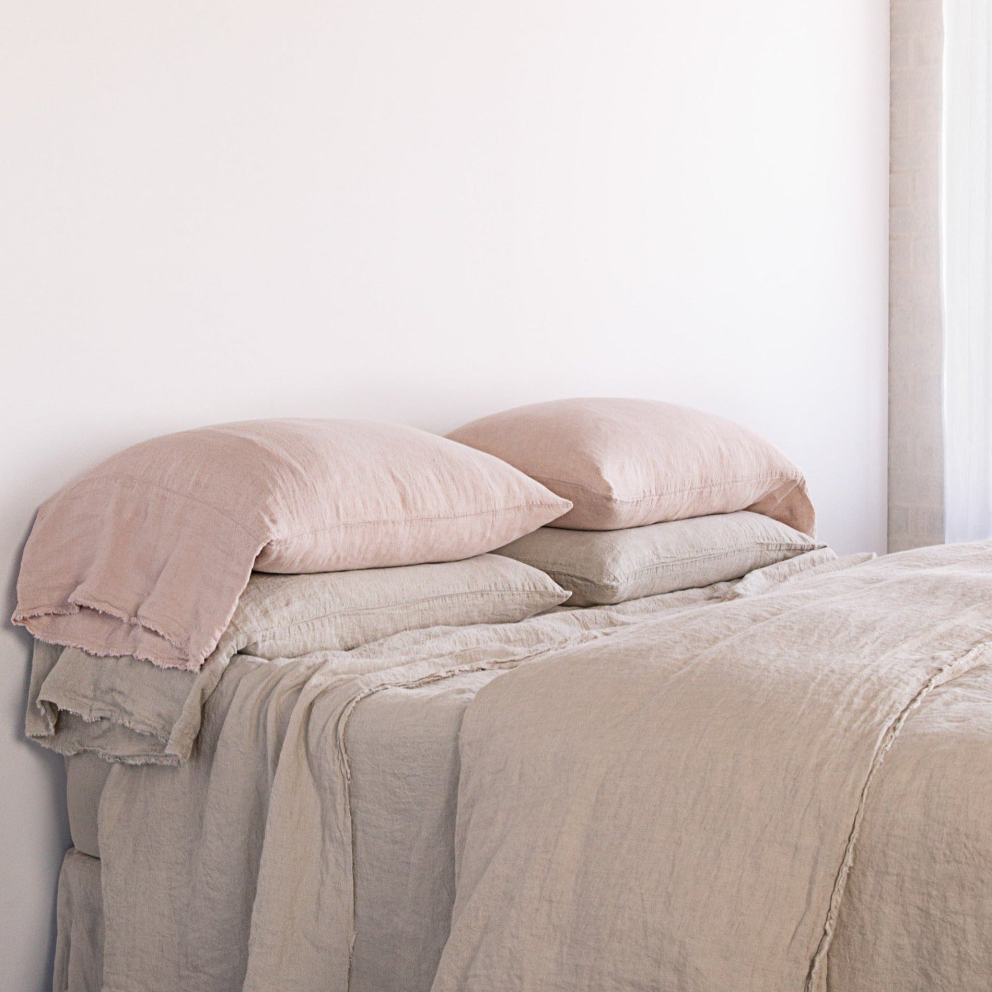 Long Linen Pillowcases | Earthy Pink | Hale Mercantile Co.