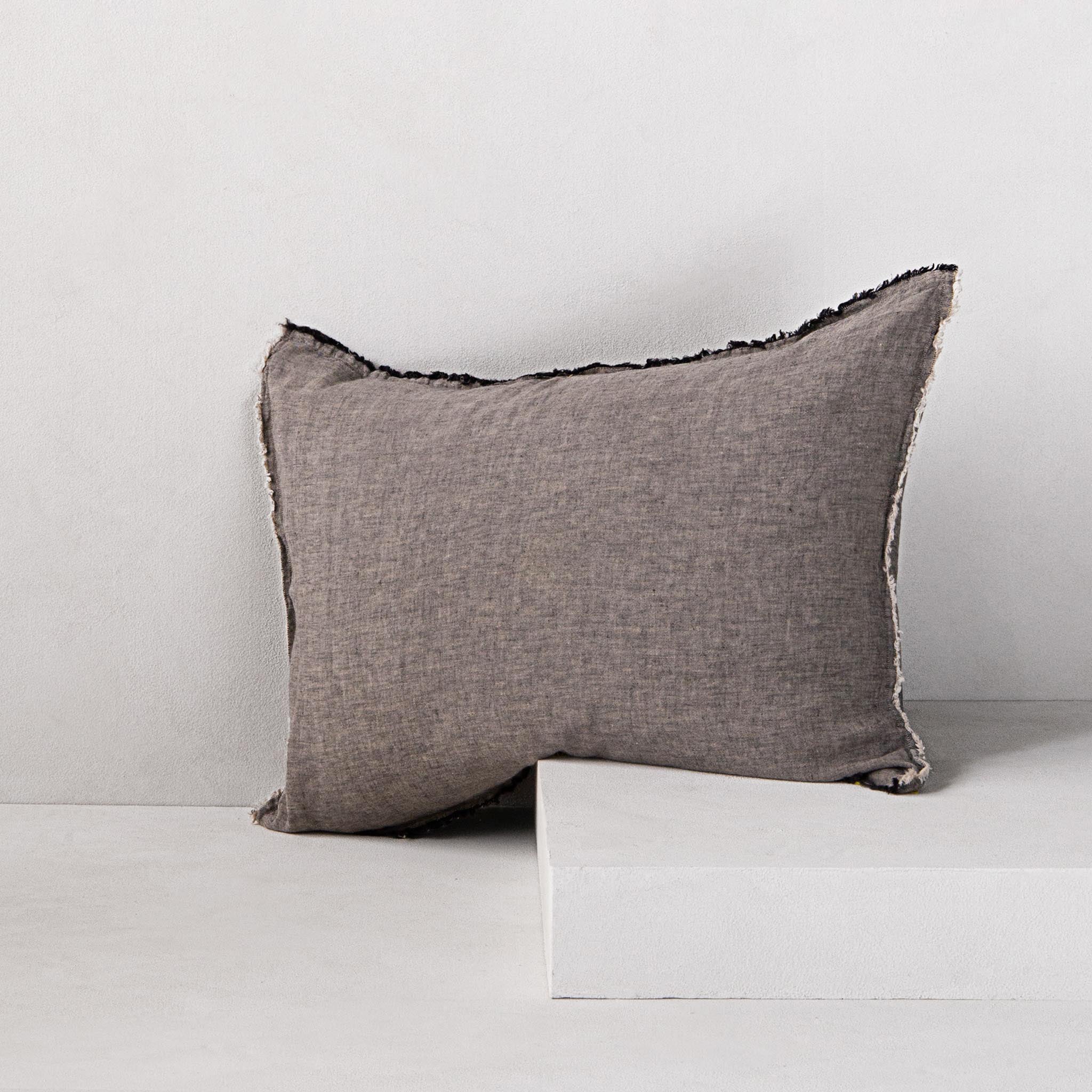 Flocca Linen Pillowcase | Muted Black | Hale Mercantile Co.