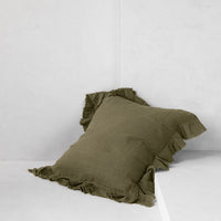 Kristine European Linen Pillowcase - Armee