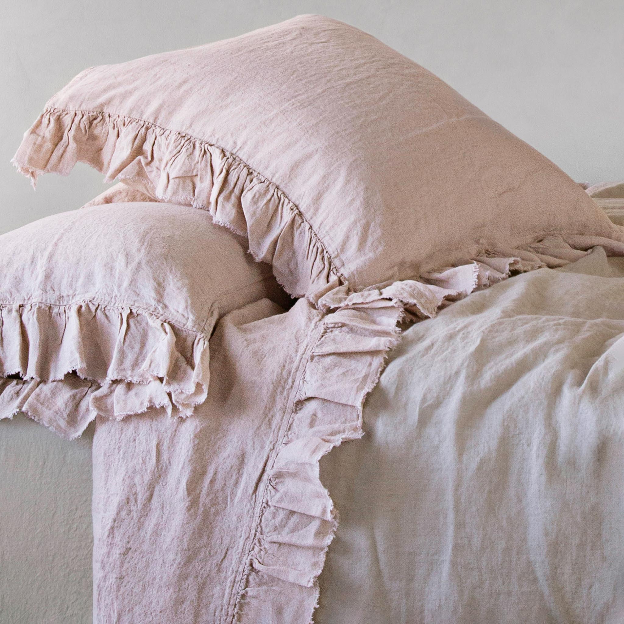 Kristine Linen Flat Sheet | Earthy Pink | Hale Mercantile Co.