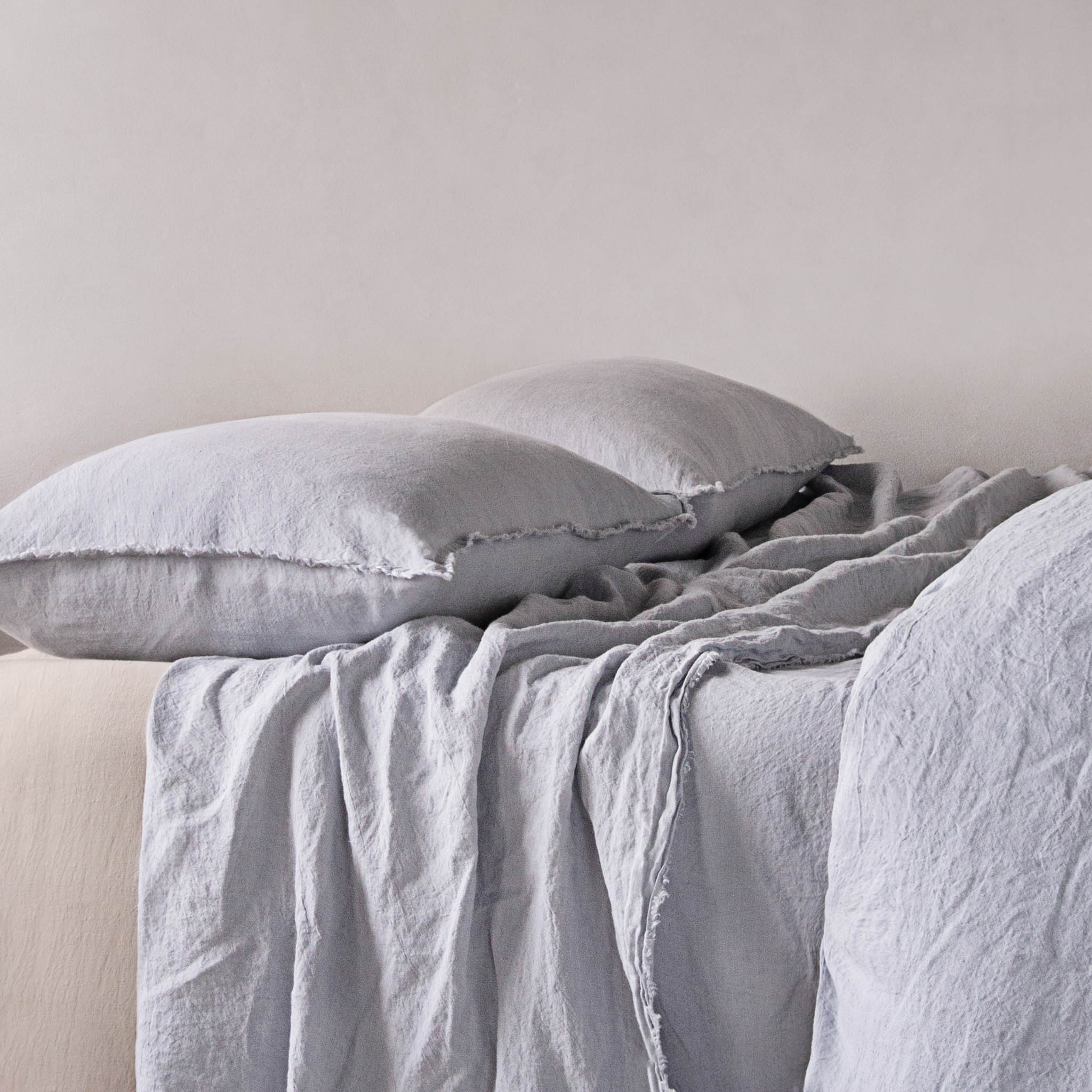 Flocca Linen Pillowcase | Pale Grey  | Hale Mercantile Co.