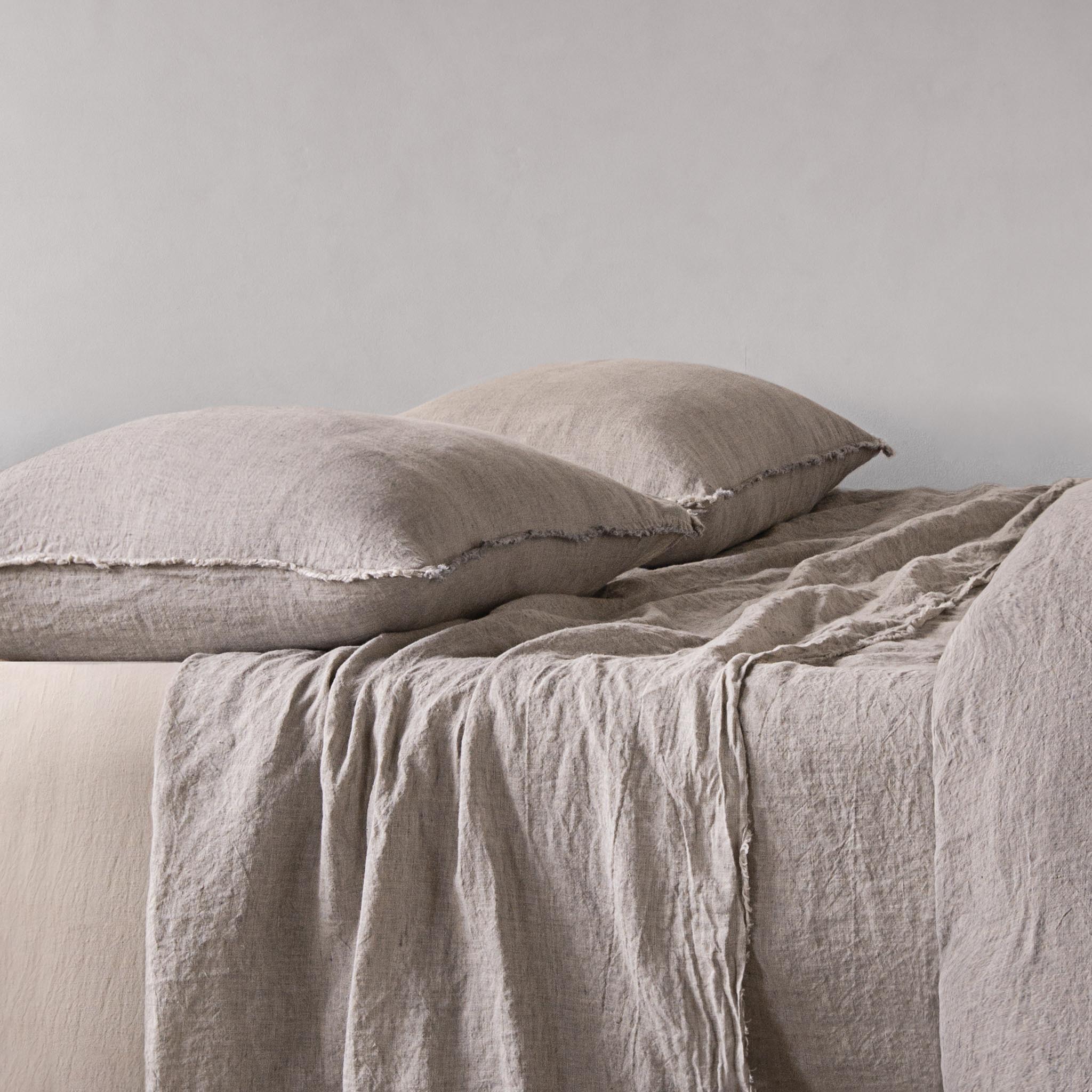 Flocca Linen Pillowcase | Sandy Grey | Hale Mercantile Co.