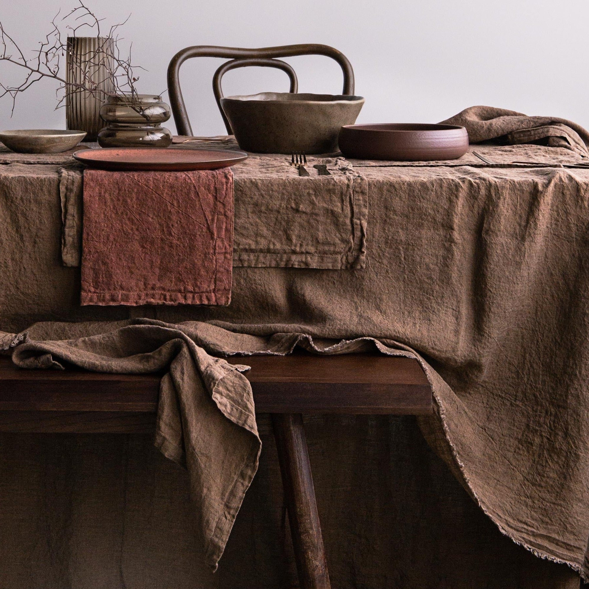 Linen Tablecloth | Chocolate Brown | Hale Mercantile Co.