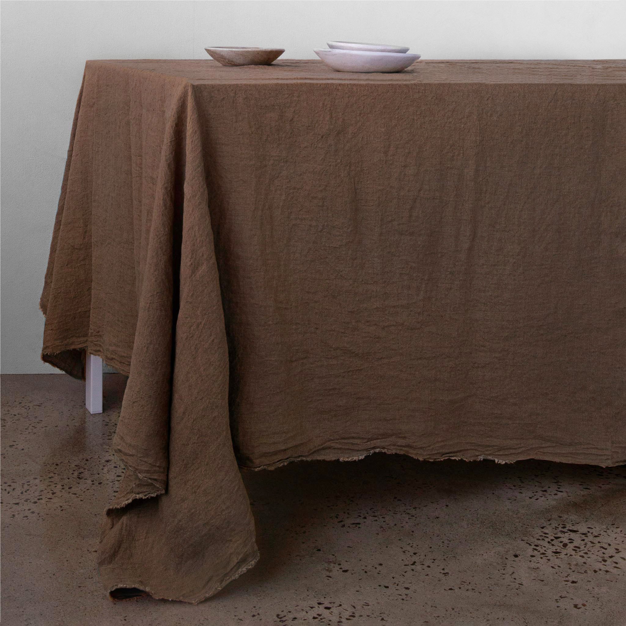 Linen Tablecloth | Chocolate Brown | Hale Mercantile Co.