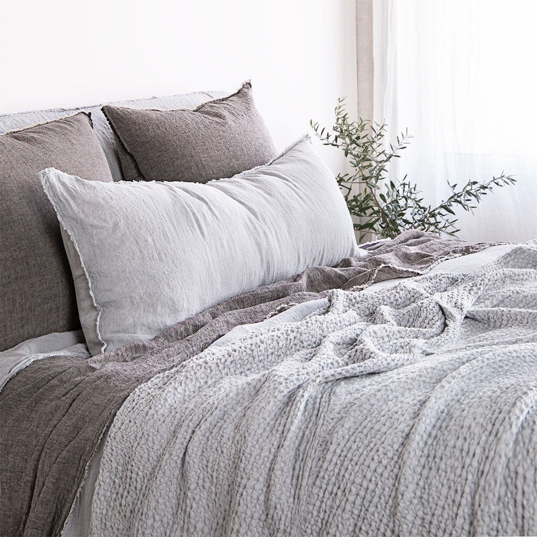 Linen Blanket | Pale Grey Luxury Throw | Hale Mercantile Co.
