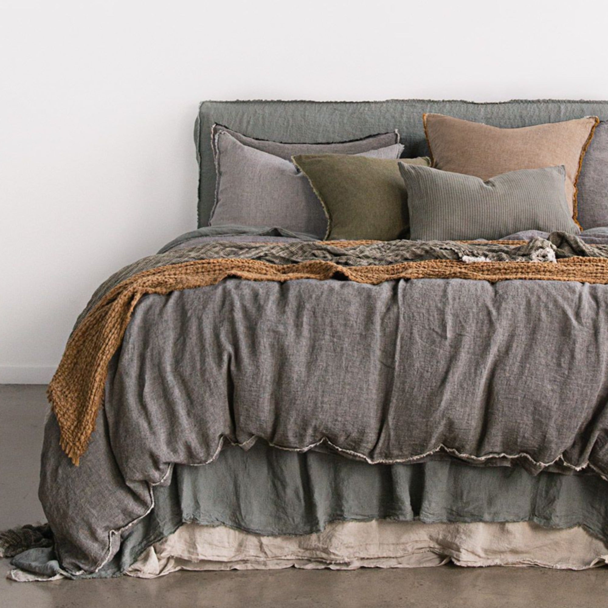 Stripe Linen Cushion | Teal & Brown Stripe | Hale Mercantile Co.