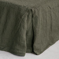 Basix Linen Bed Skirt/Valance - Armee