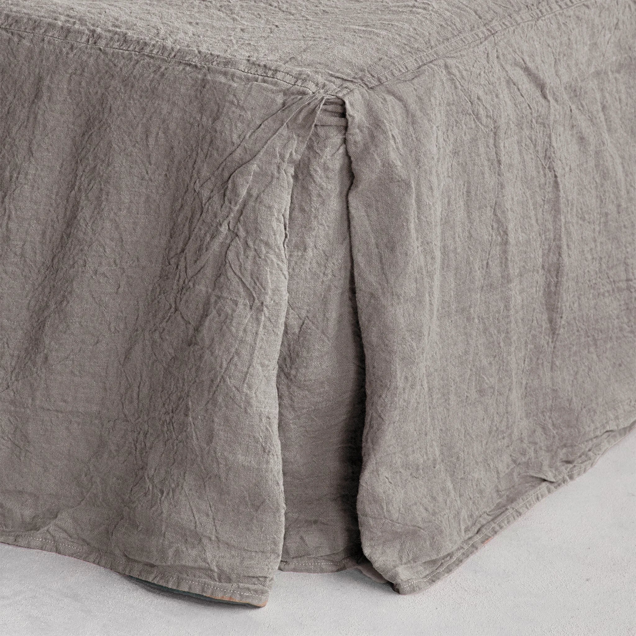 Linen Valance/Bed Skirt | Sandy Grey | Hale Mercantile Co.
