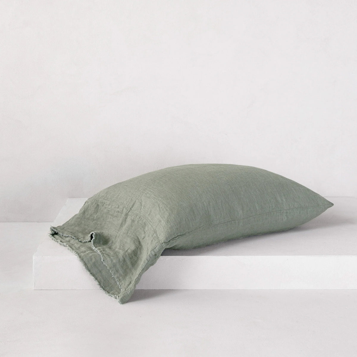 Flocca Long Linen Pillowcase - Argent