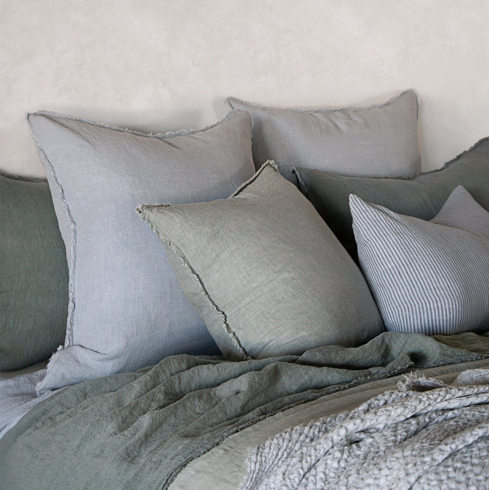 European Linen Pillowcases | Pale Grey | Hale Mercantile Co.