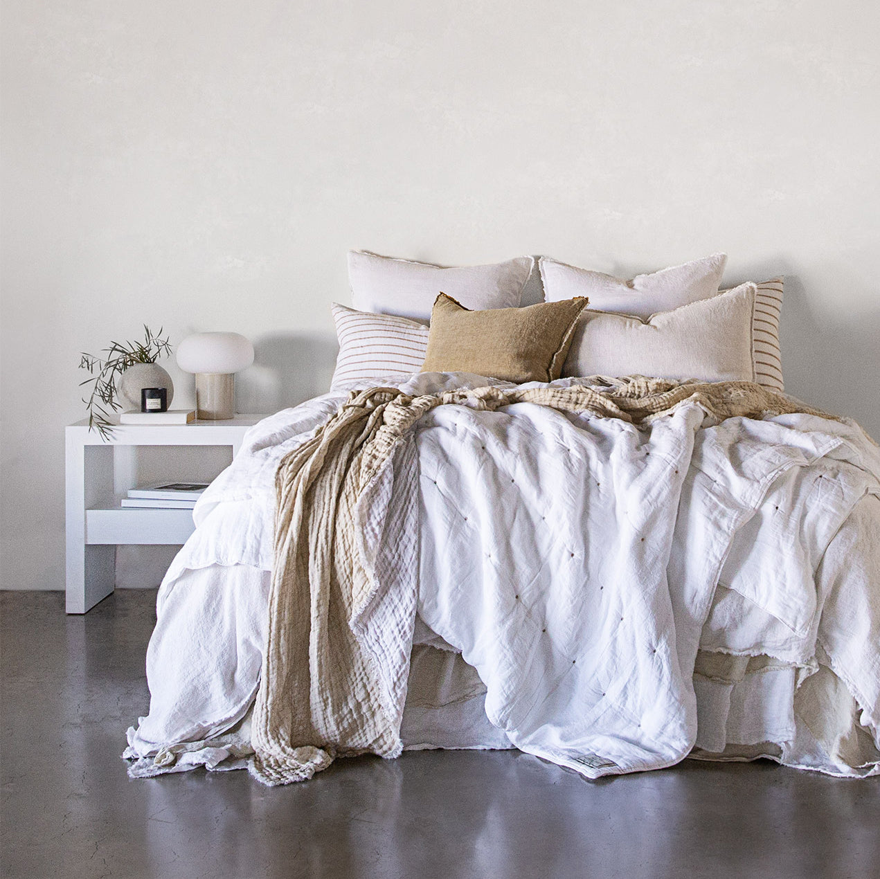 European Linen Pillowcases | Pale Stone | Hale Mercantile Co.