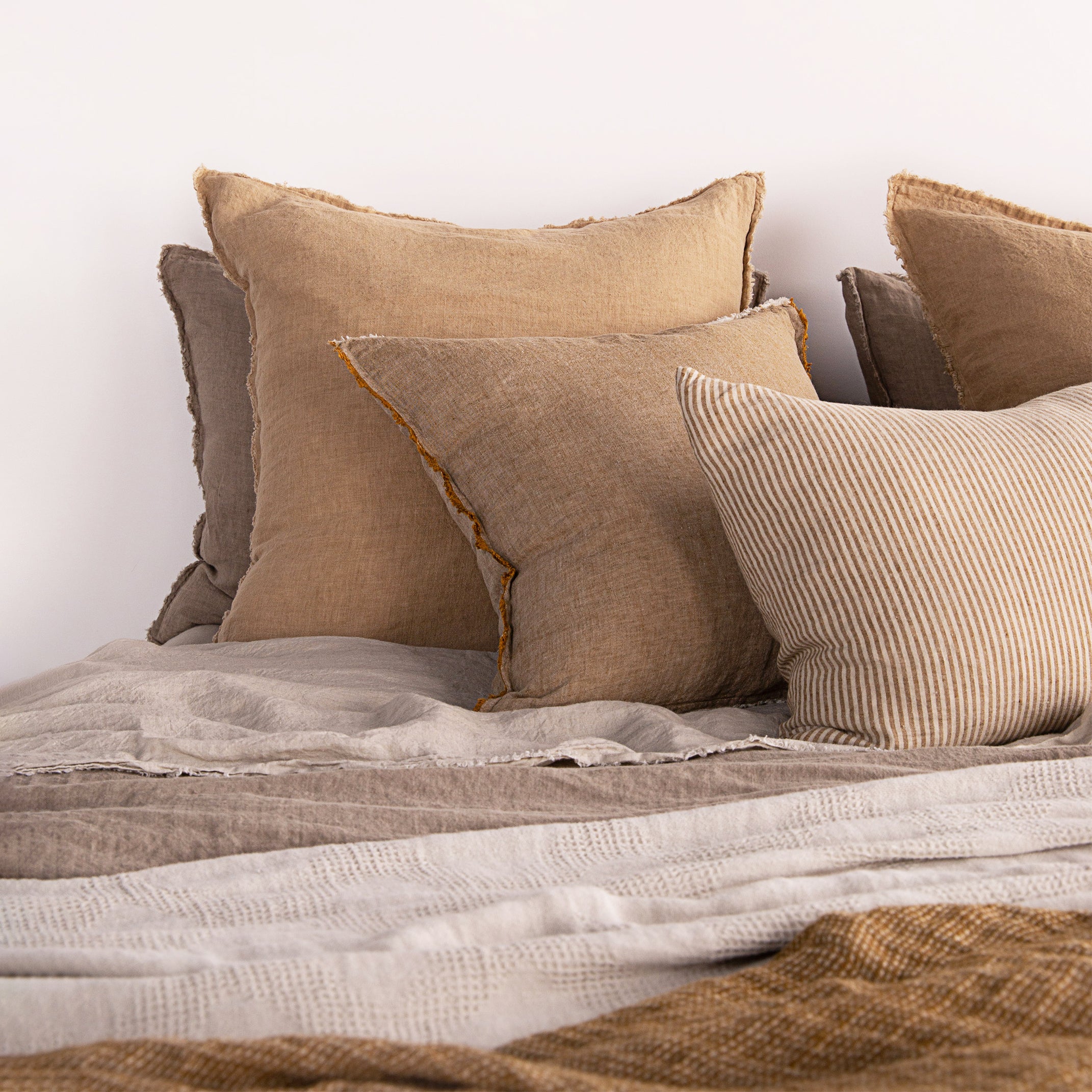 European Linen Pillowcases | Caramel Tone | Hale Mercantile Co.