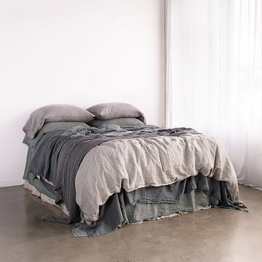 Linen Flat Sheet | Charcoal Grey | Hale Mercantile Co.