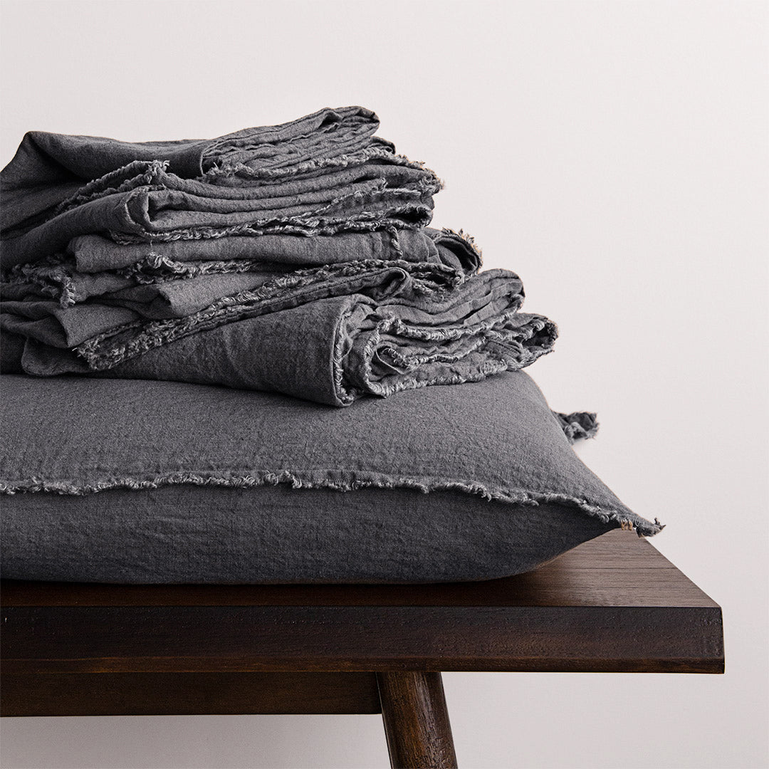 Linen Pillowcases | Charcoal Grey | Hale Mercantile Co.