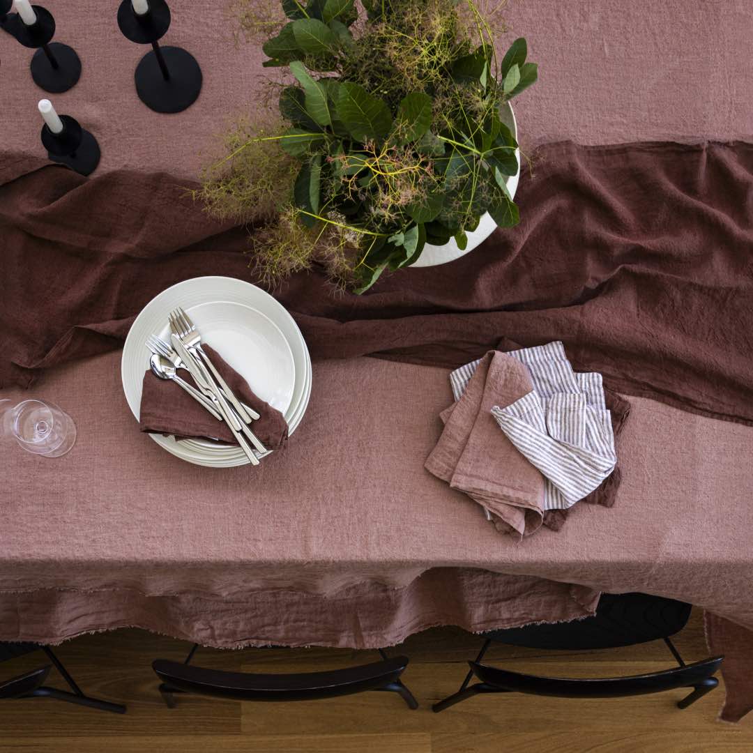 Linen Table Runner | Muted Mulberry | Hale Mercantile Co.