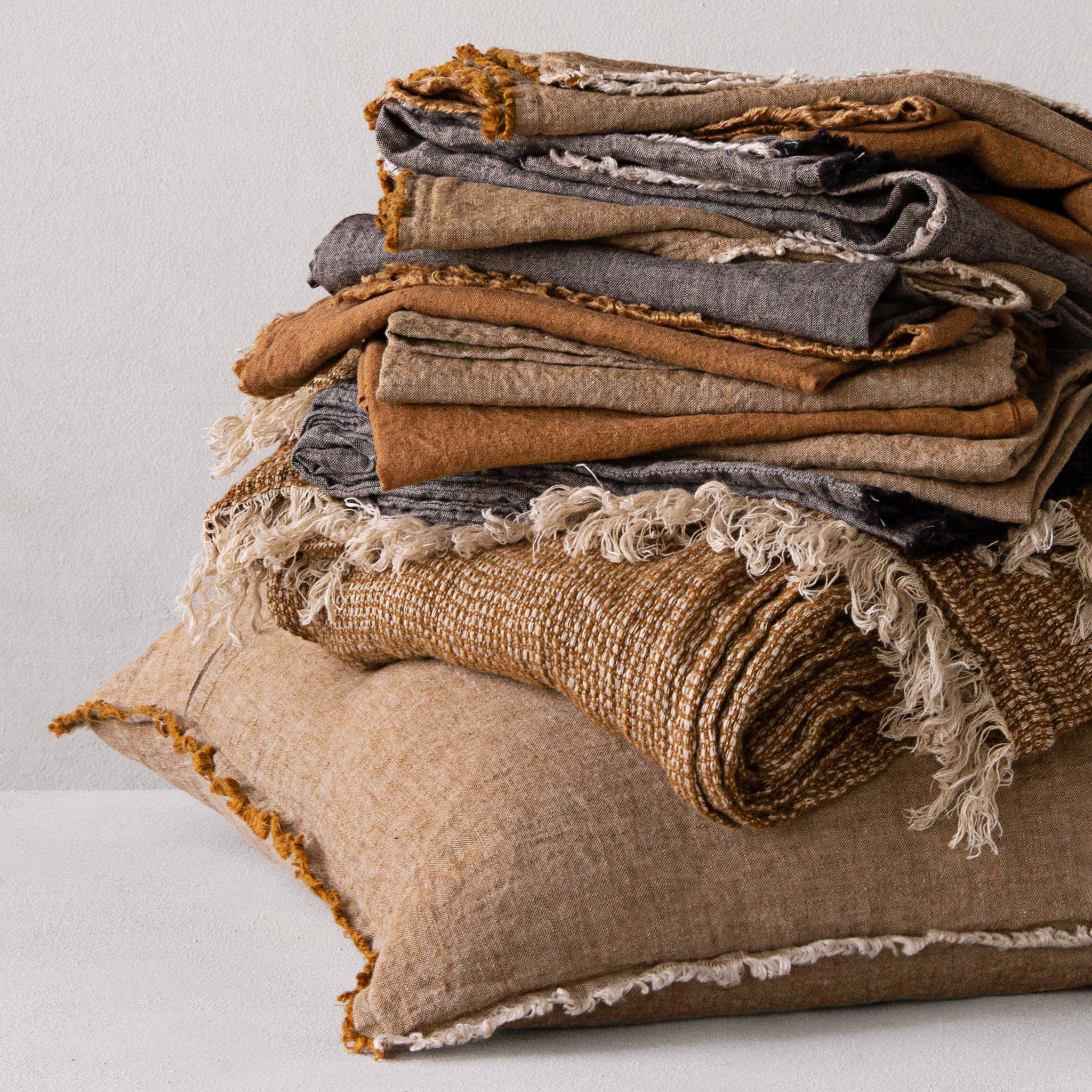 Flocca Linen Pillowcase | Rich Toffee | Hale Mercantile Co.