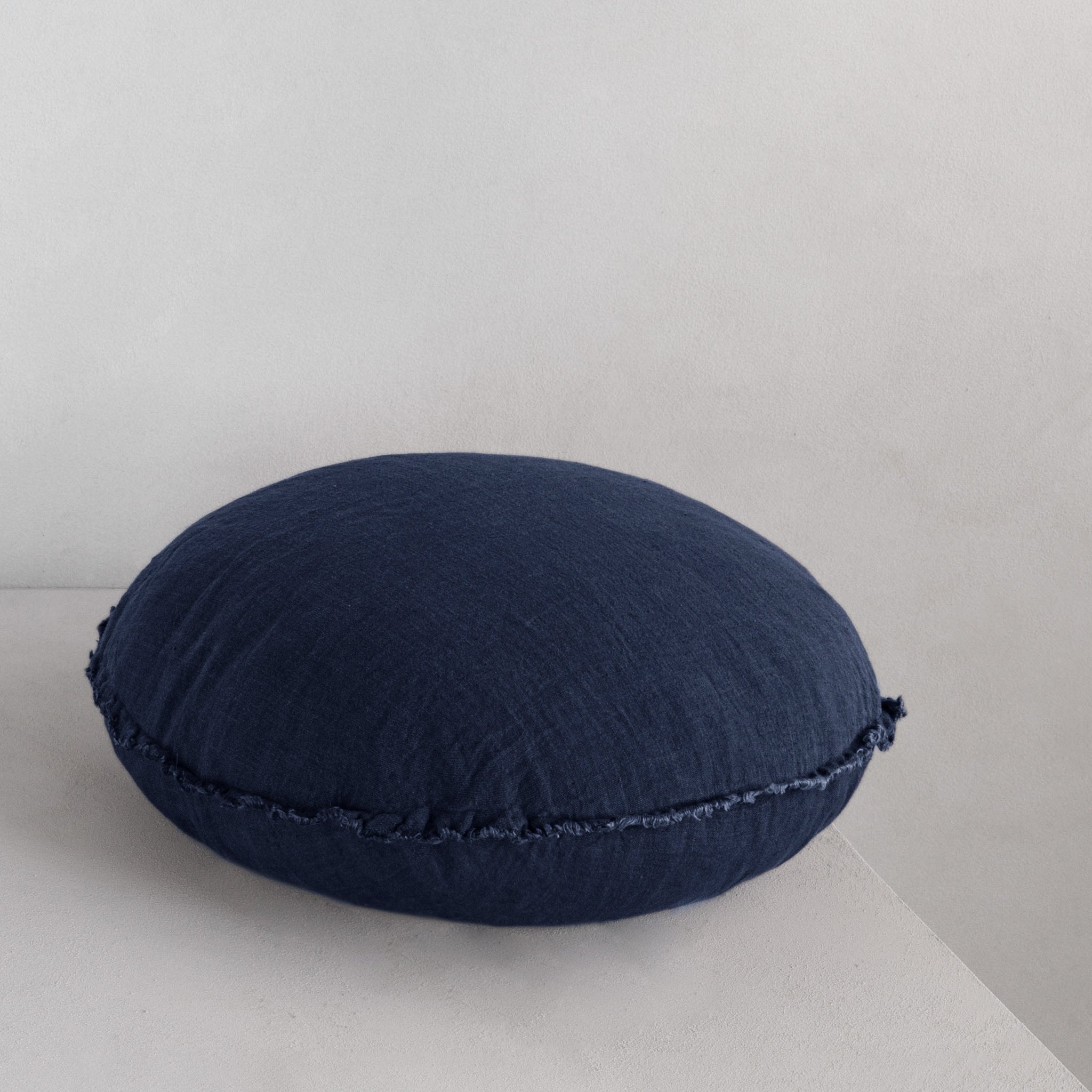 Round Linen Cushion | Navy Blue | Hale Mercantile Co.