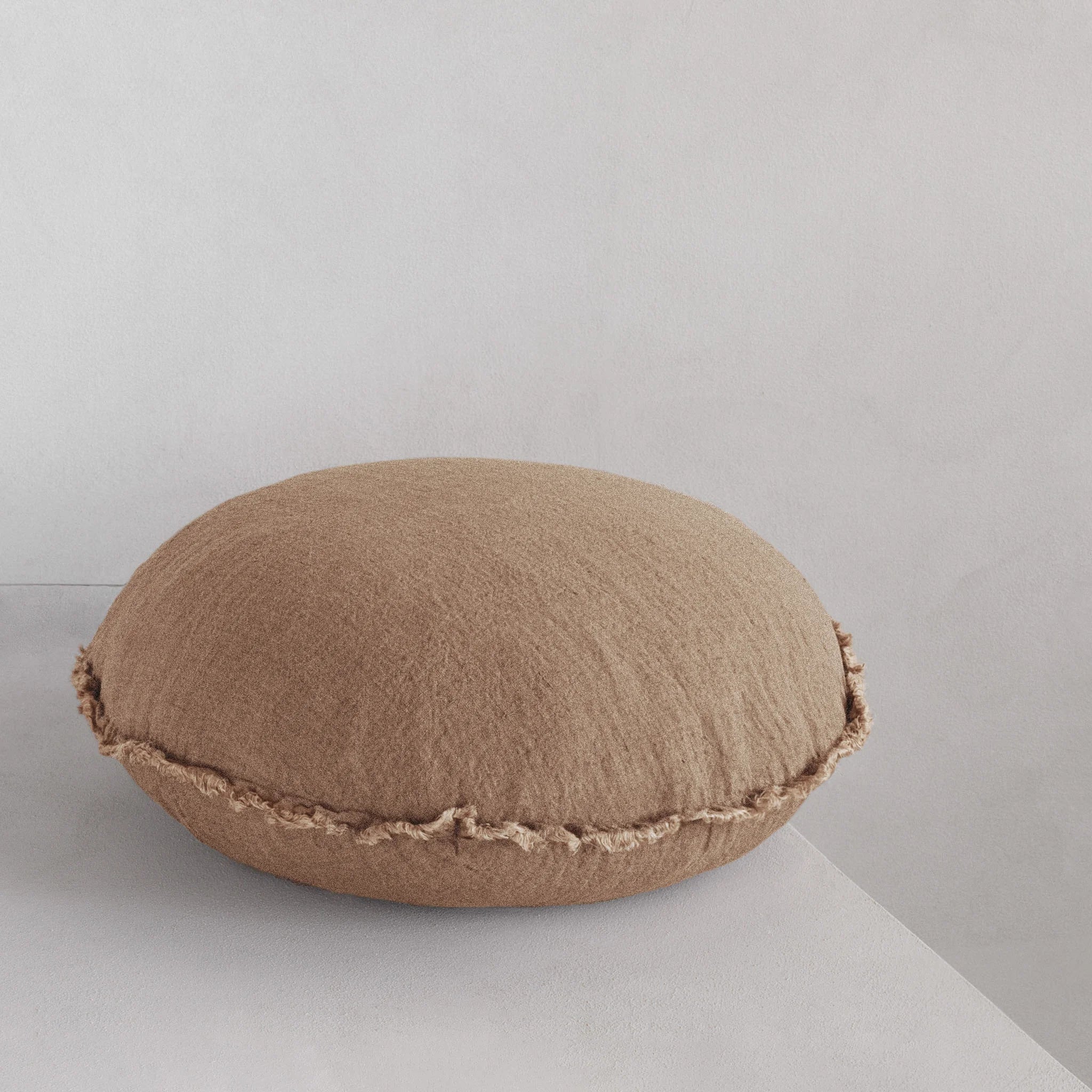 Round Linen Cushion | Toffee Brown | Hale Mercantile Co.