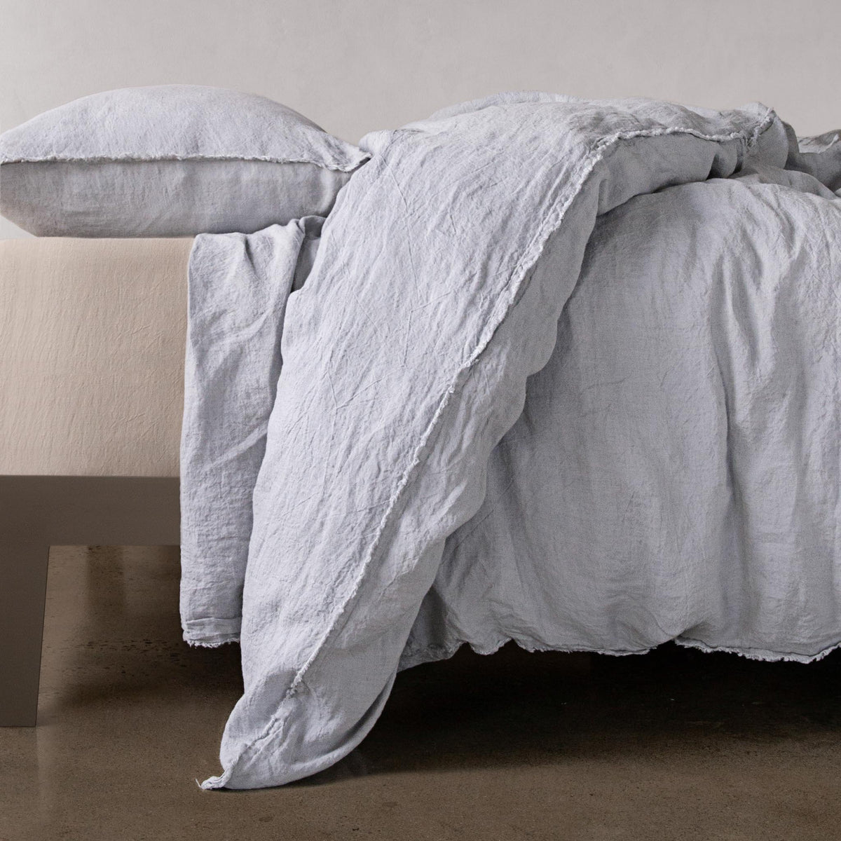 Flocca Linen Duvet Cover - Fog - Double