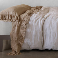 Kristine Linen Flat Sheet - Brun