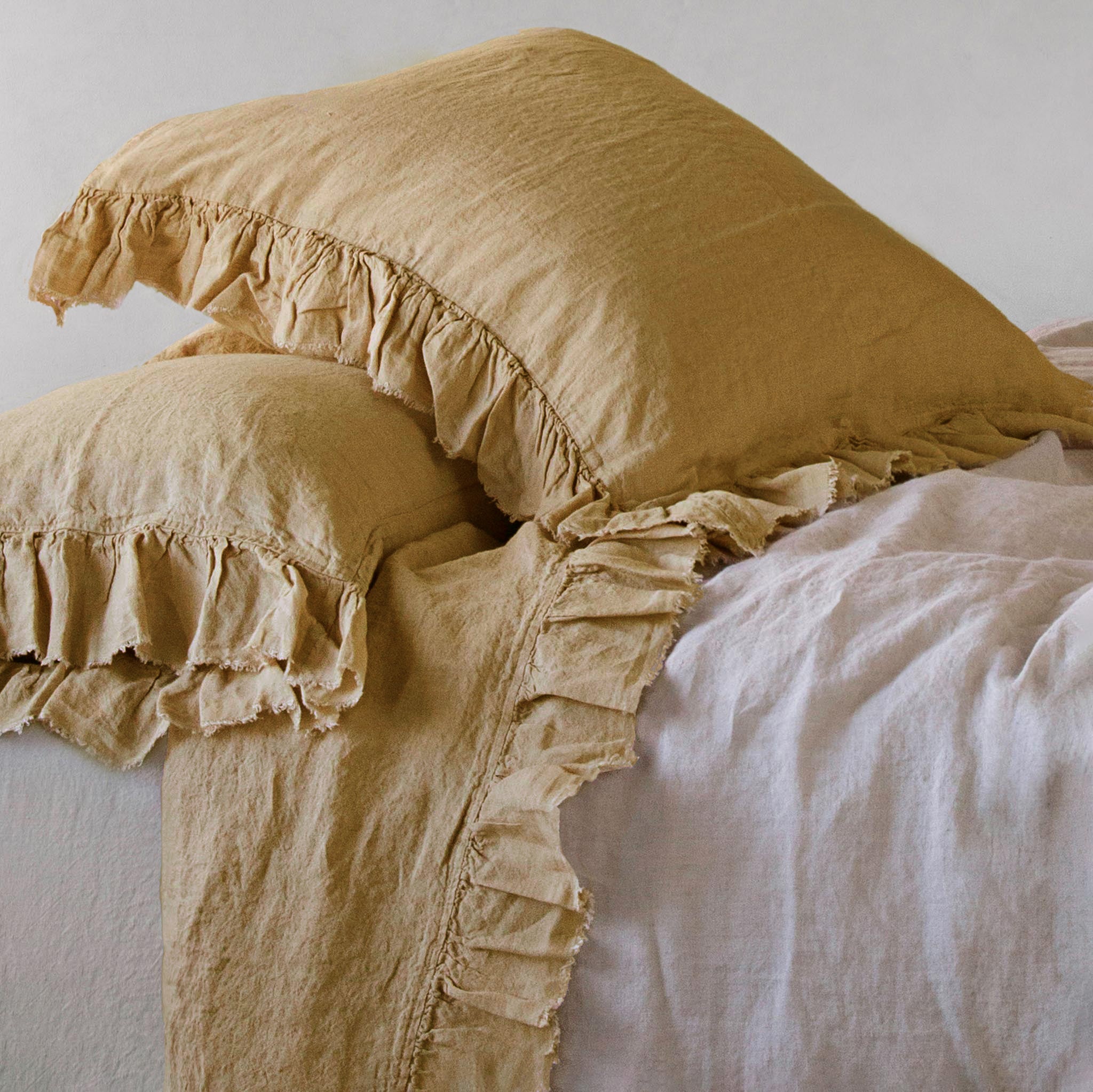 Kristine Linen Flat Sheet | Muted Gold | Hale Mercantile Co.