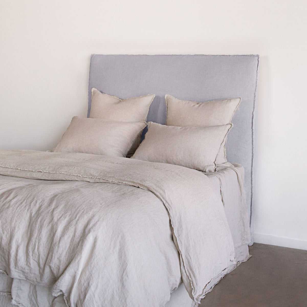 Flocca Linen Bedhead Tall - Fog