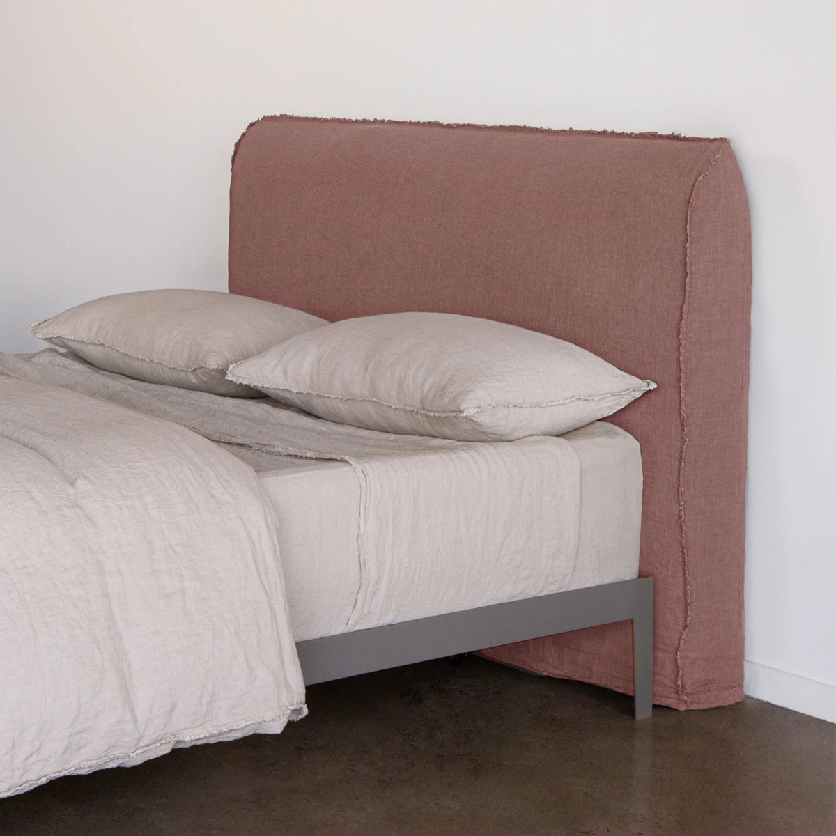 Flocca Linen Bedhead Short - Rosa