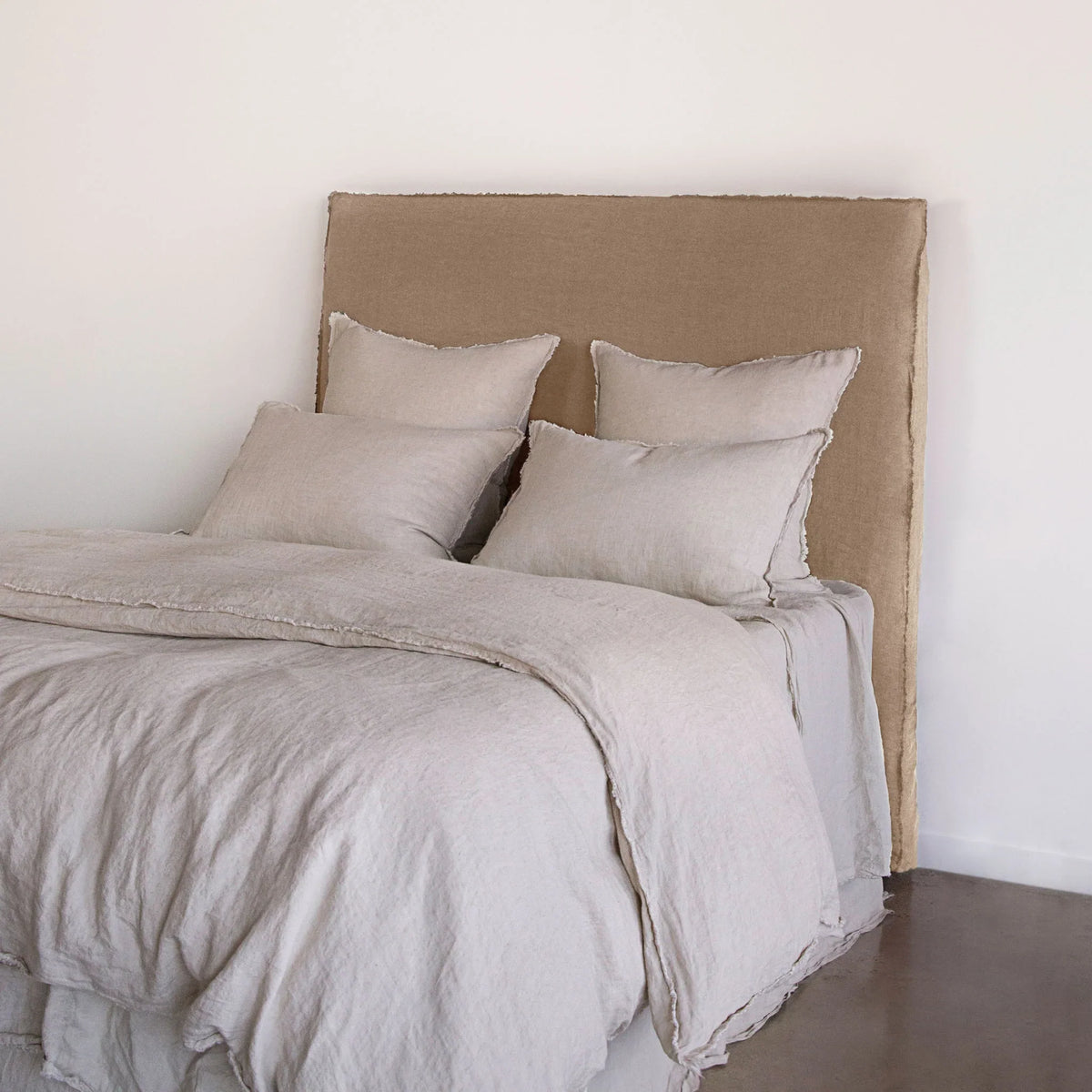 Flocca Linen Bedhead Tall - Carmel - Queen