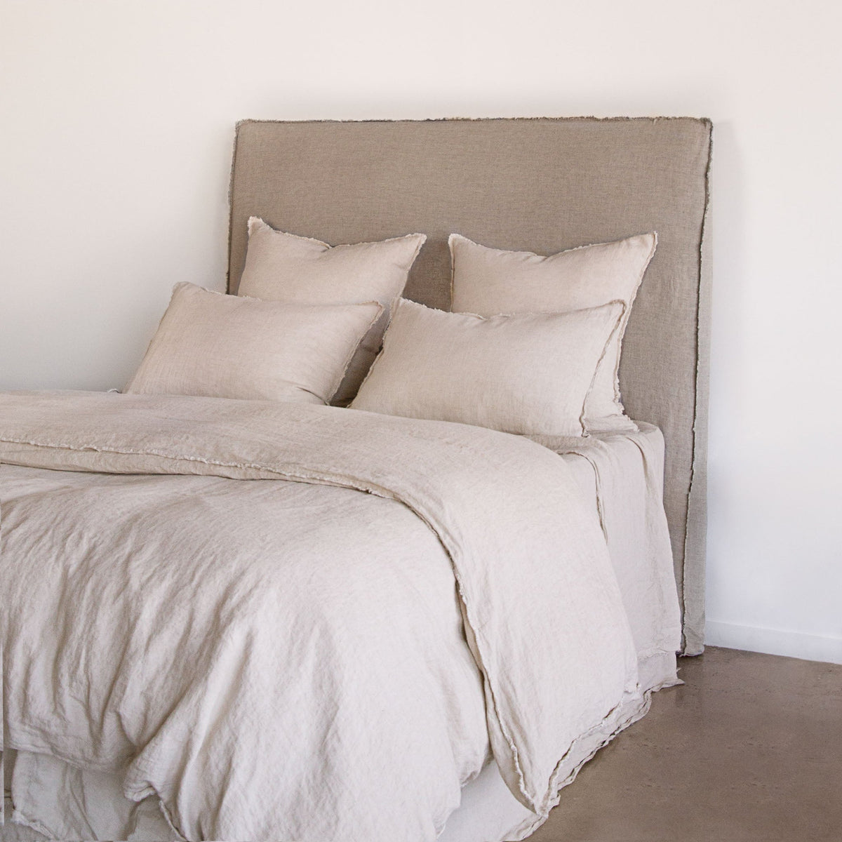Flocca Linen Bedhead Tall - Cep - Queen