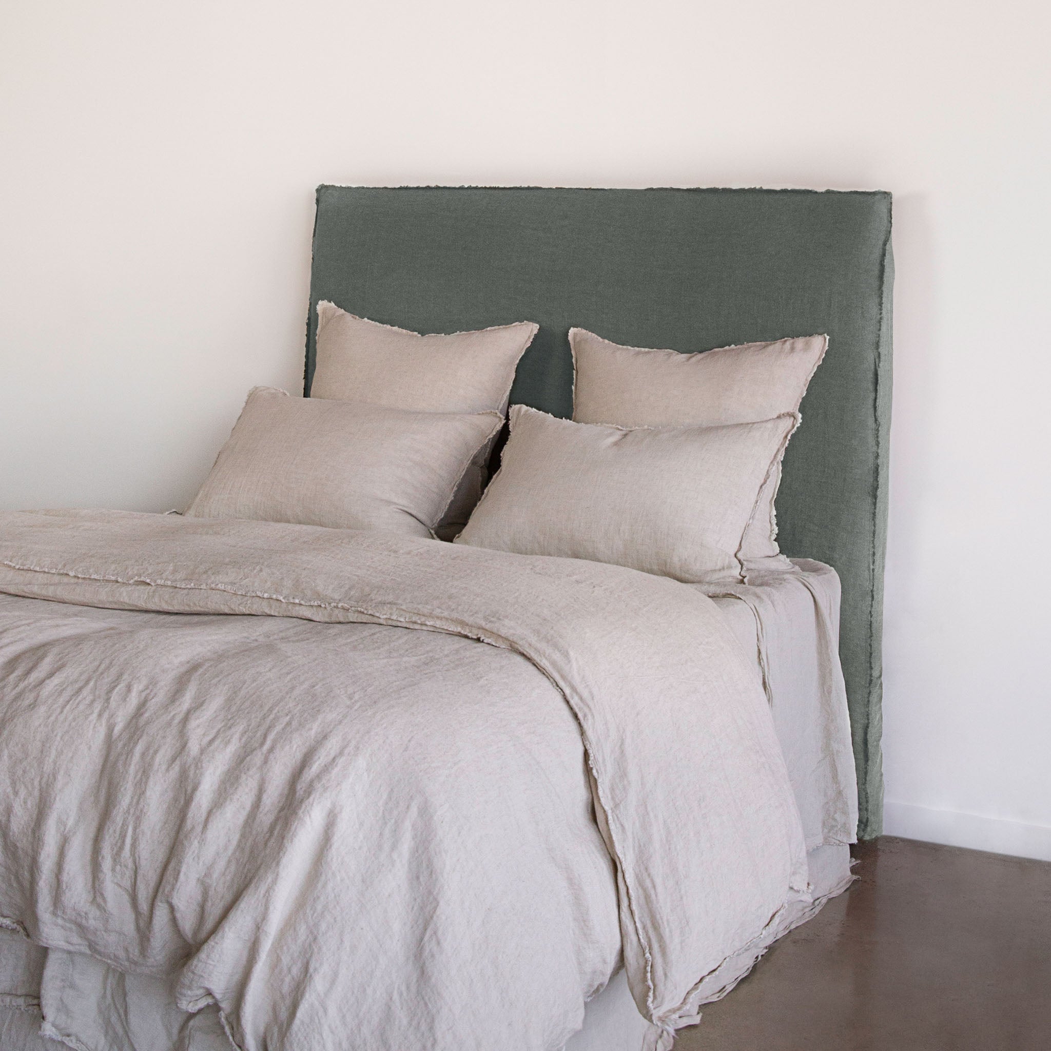 Linen Bedhead & Cover | Oceanic Green Blue | Hale Mercantile Co.