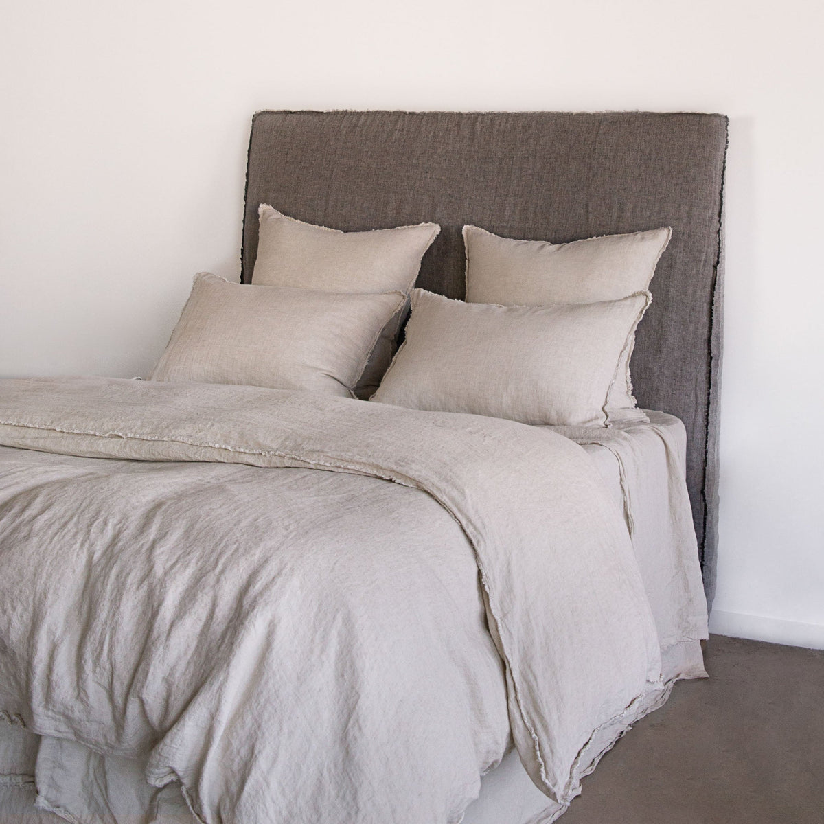 Flocca Linen Bedhead Tall - Nox