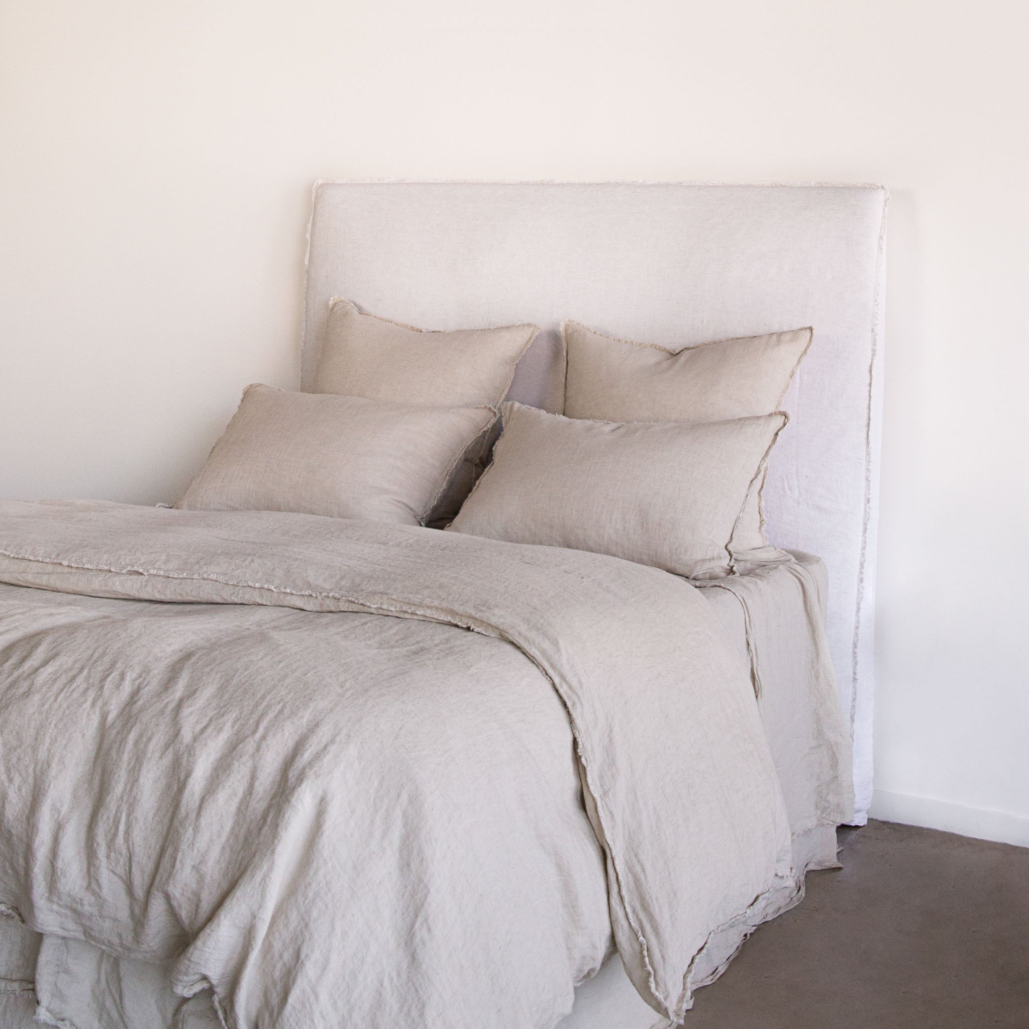 Linen Bedhead & Cover | Pale Stone | Hale Mercantile Co.
