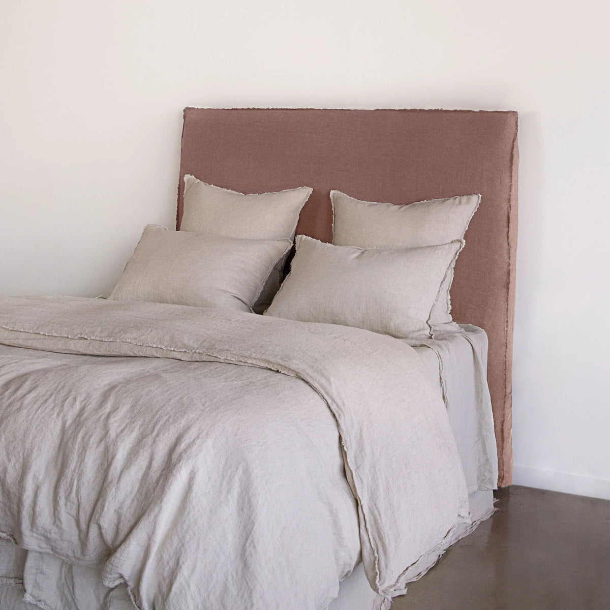 Flocca Linen Bedhead Tall - Rosa - Queen