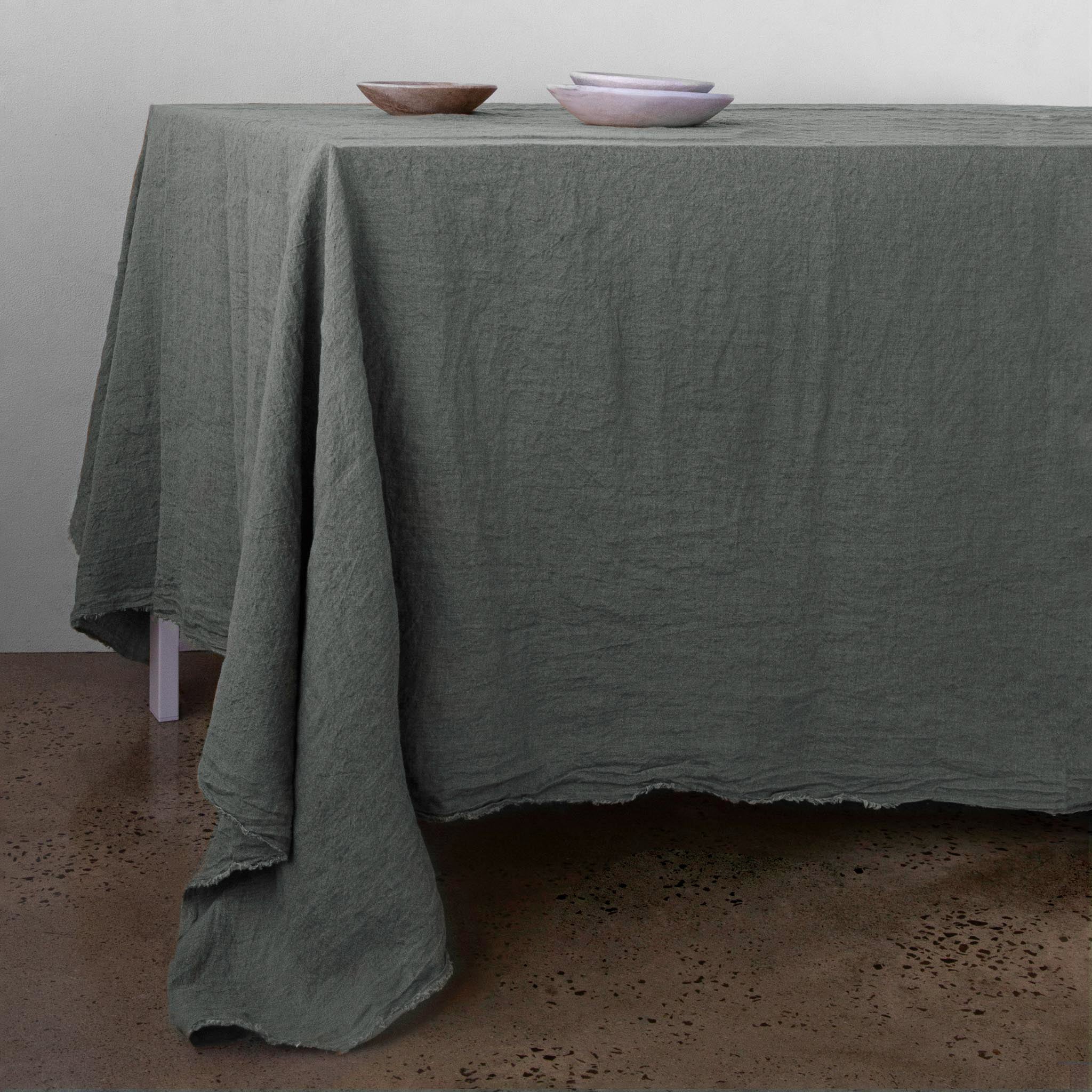 Linen Tablecloth | Oceanic Green Blue | Hale Mercantile Co.
