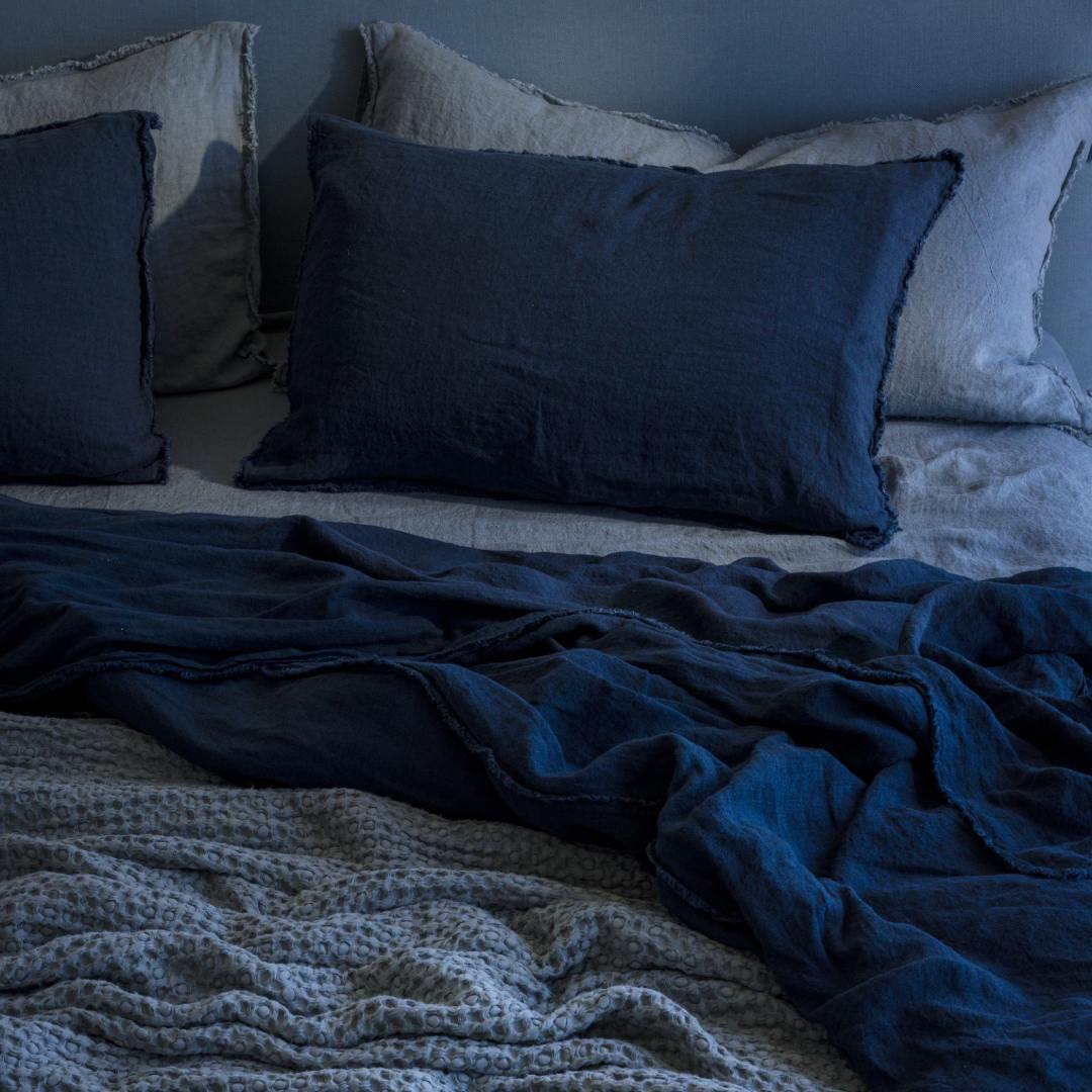 Linen Pillowcases | Navy Blue | Hale Mercantile Co.