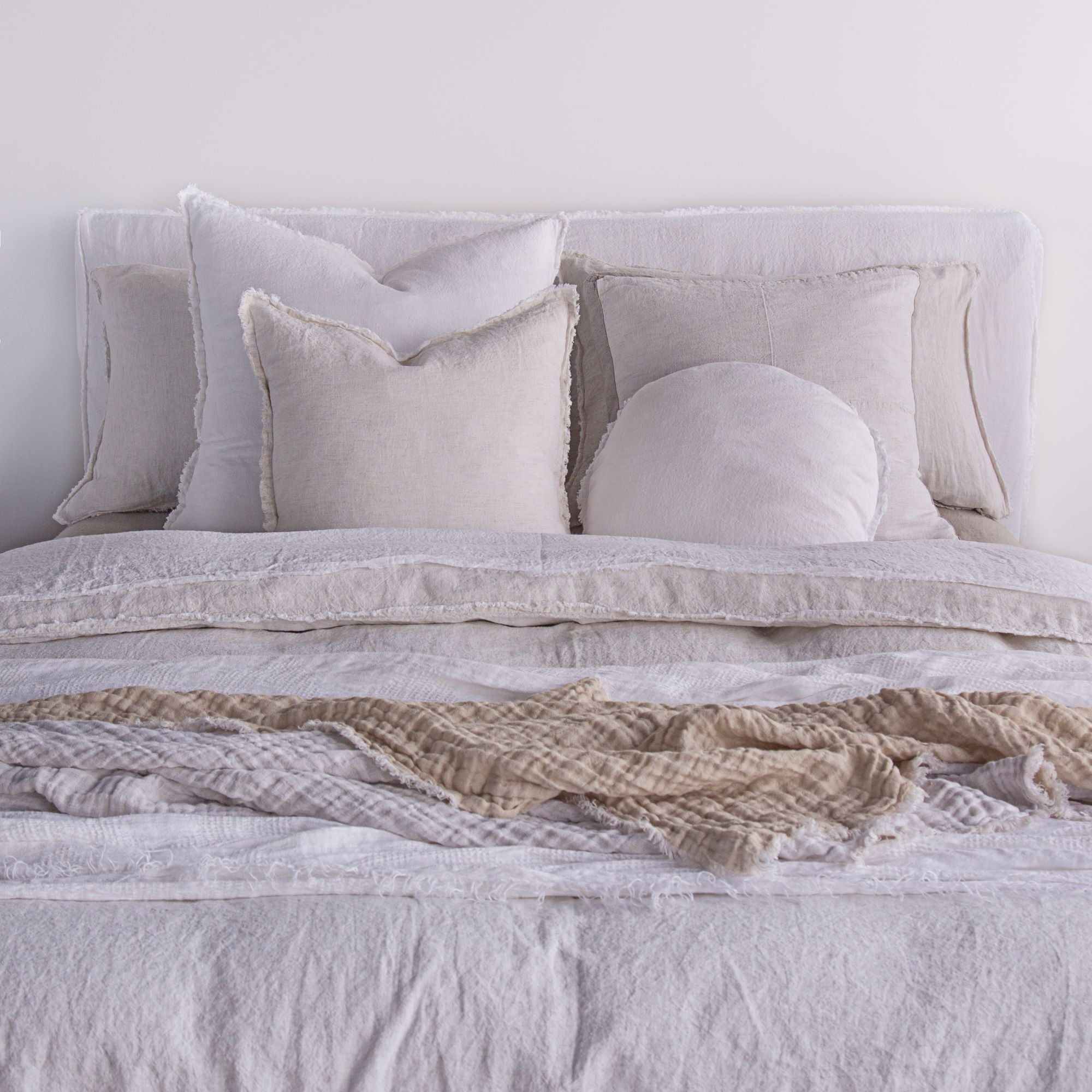 Short Linen Bedhead | Antique White | Hale Mercantile Co.