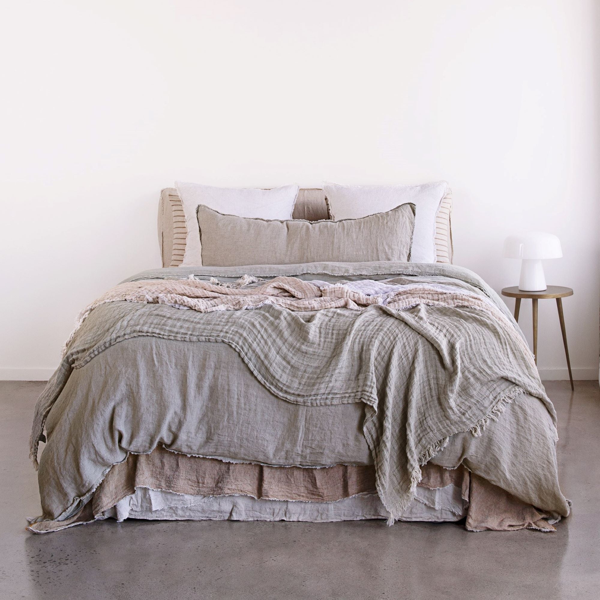 Linen Throw Blanket | Silvery Sage | Hale Mercantile Co.