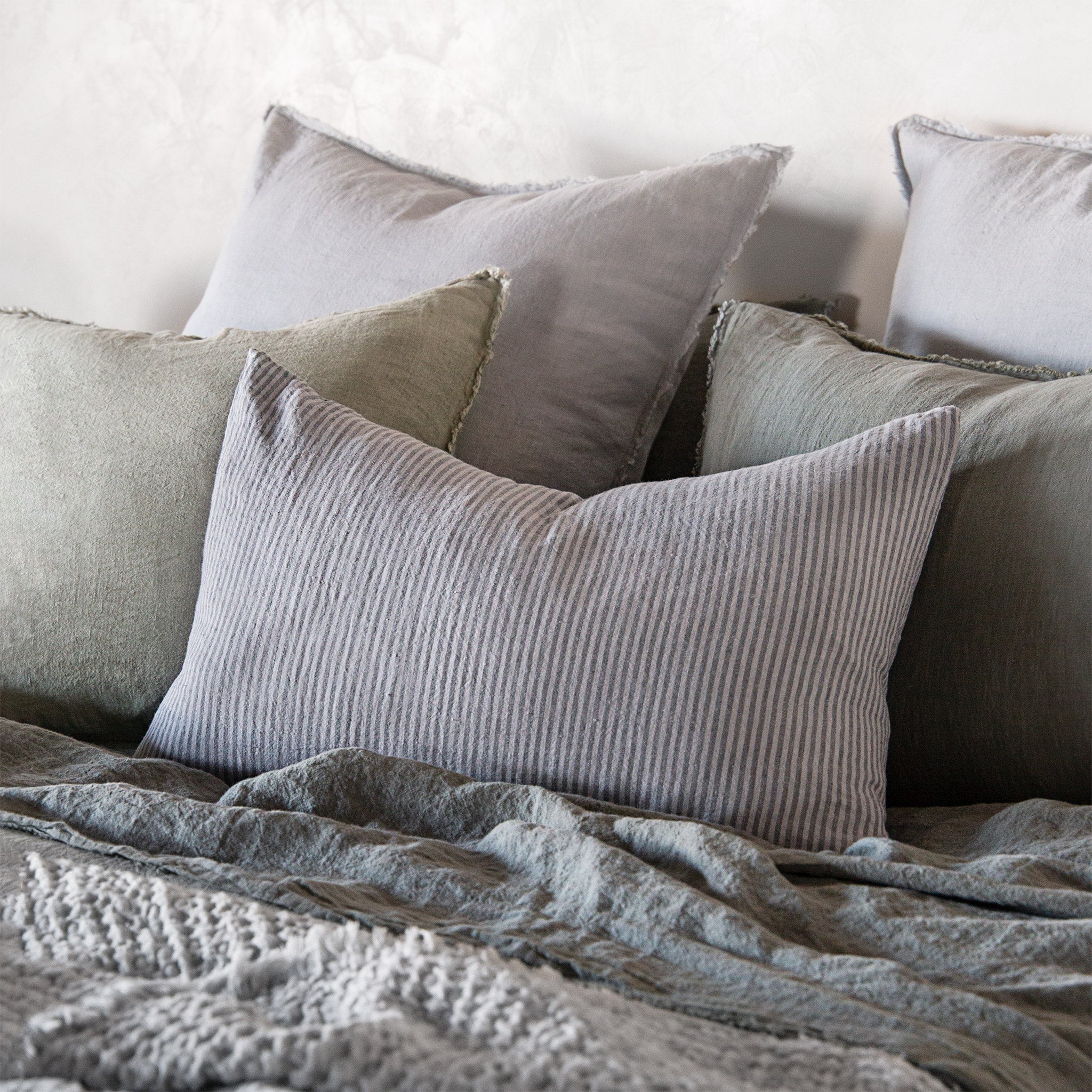 Stripe Linen Cushion | Grey Stripe | Hale Mercantile Co.