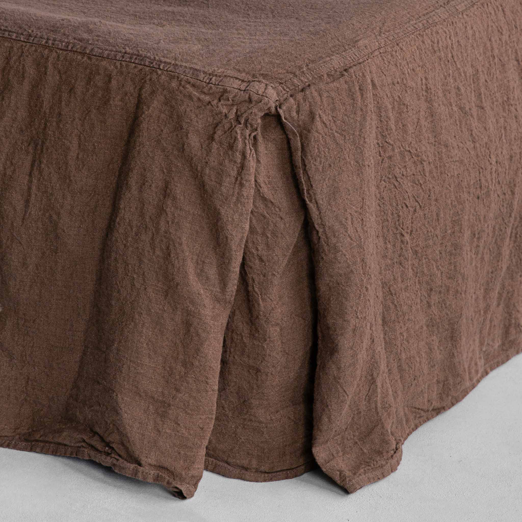 Linen Valance/Bed Skirt | Chocolate Brown | Hale Mercantile Co.