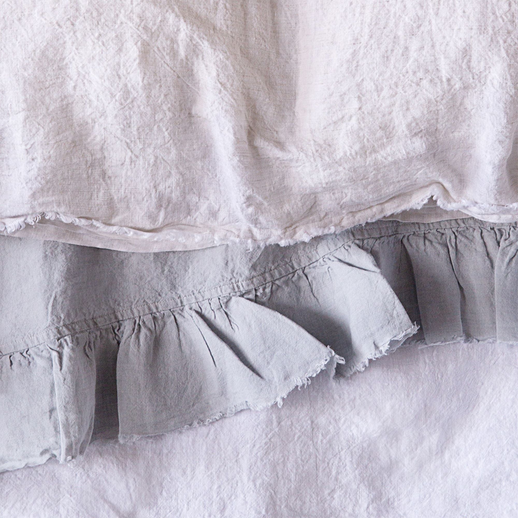 Kristine Linen Flat Sheet | Pale Grey | Hale Mercantile Co.