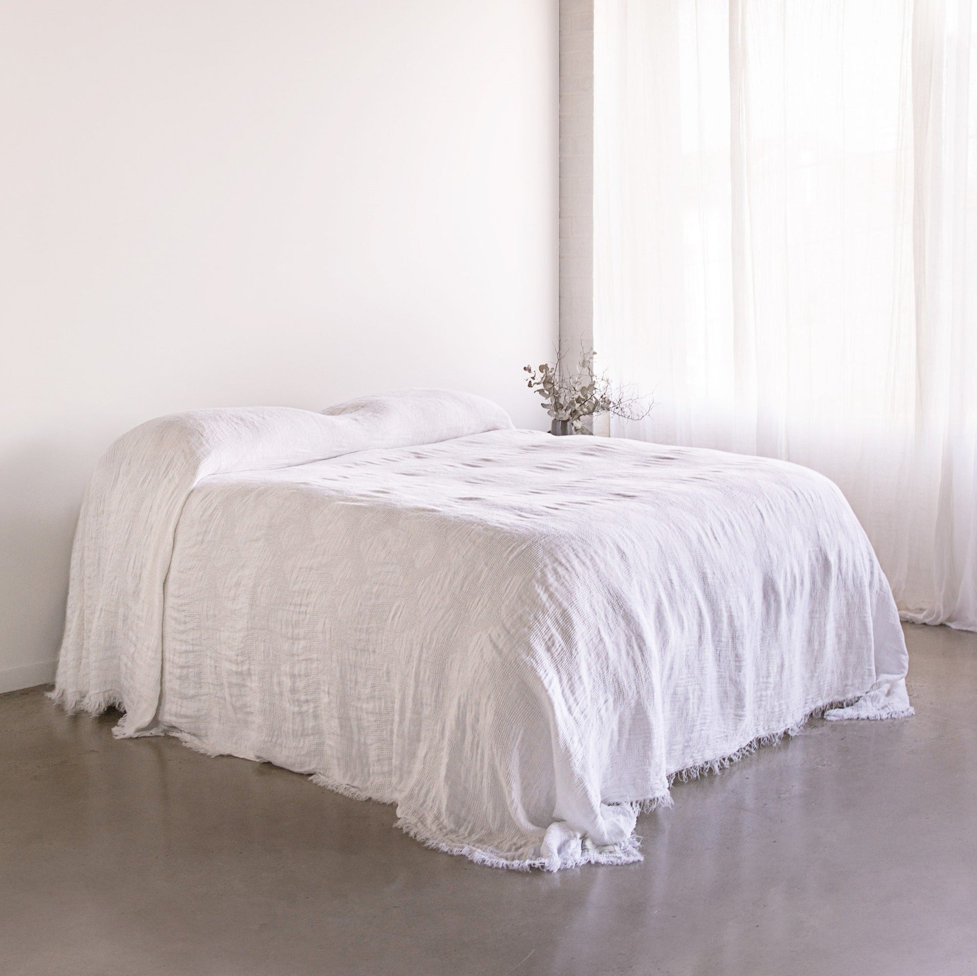 Luxury Linen Bedspread | Antique White | Hale Mercantile Co.