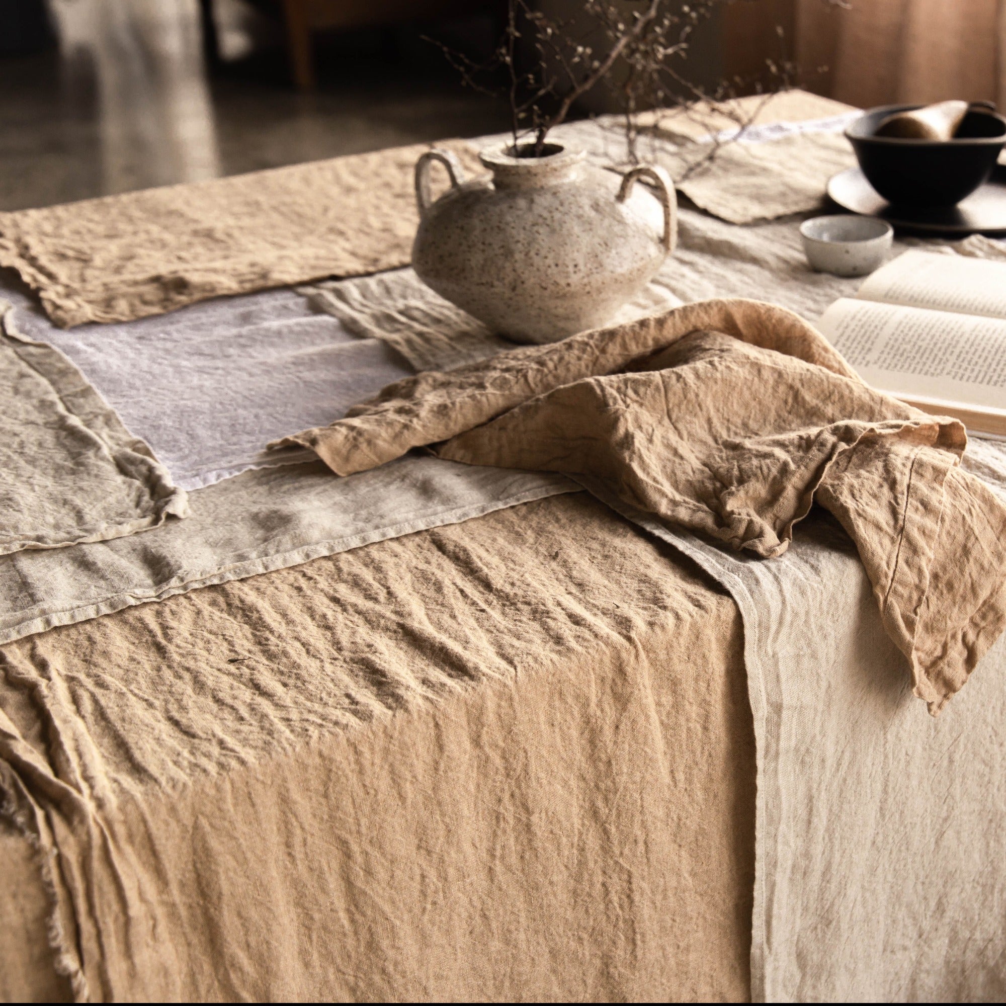 Linen Tablecloth | Caramel Tone  | Hale Mercantile Co.