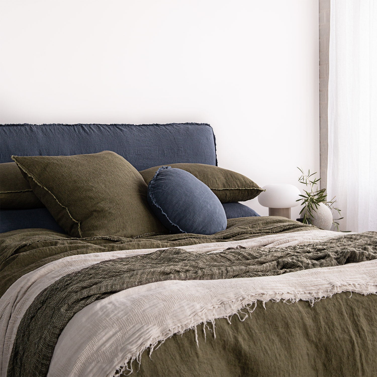 European Linen Pillowcases | Deep Khaki | Hale Mercantile Co.