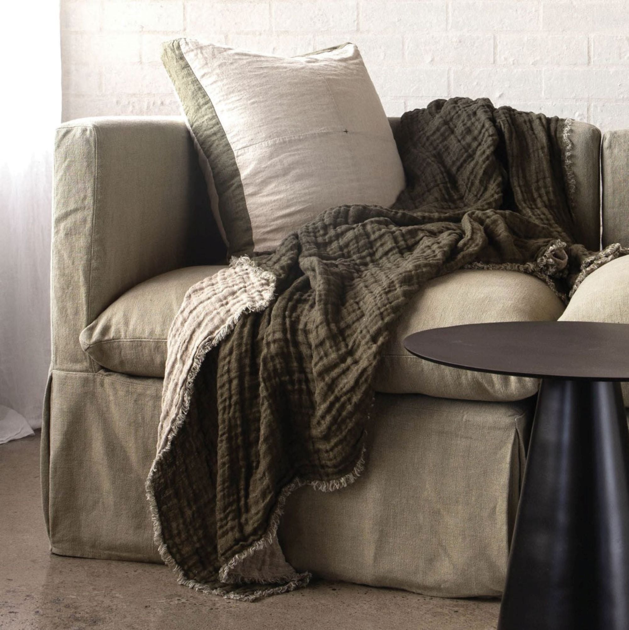 Linen Sofa | Silvery Sage | Hale Mercantile Co.