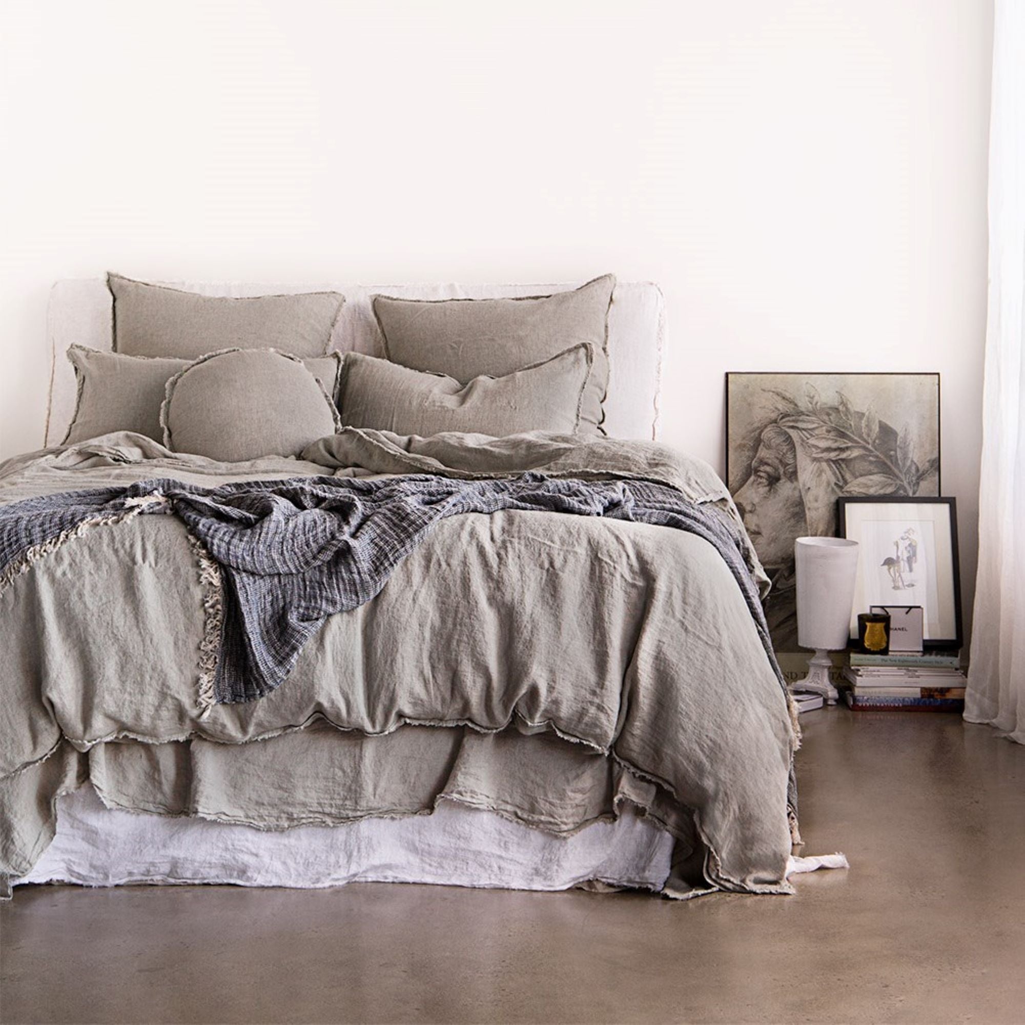 Linen Throw Blanket | Deep Sea Blue | Hale Mercantile Co.