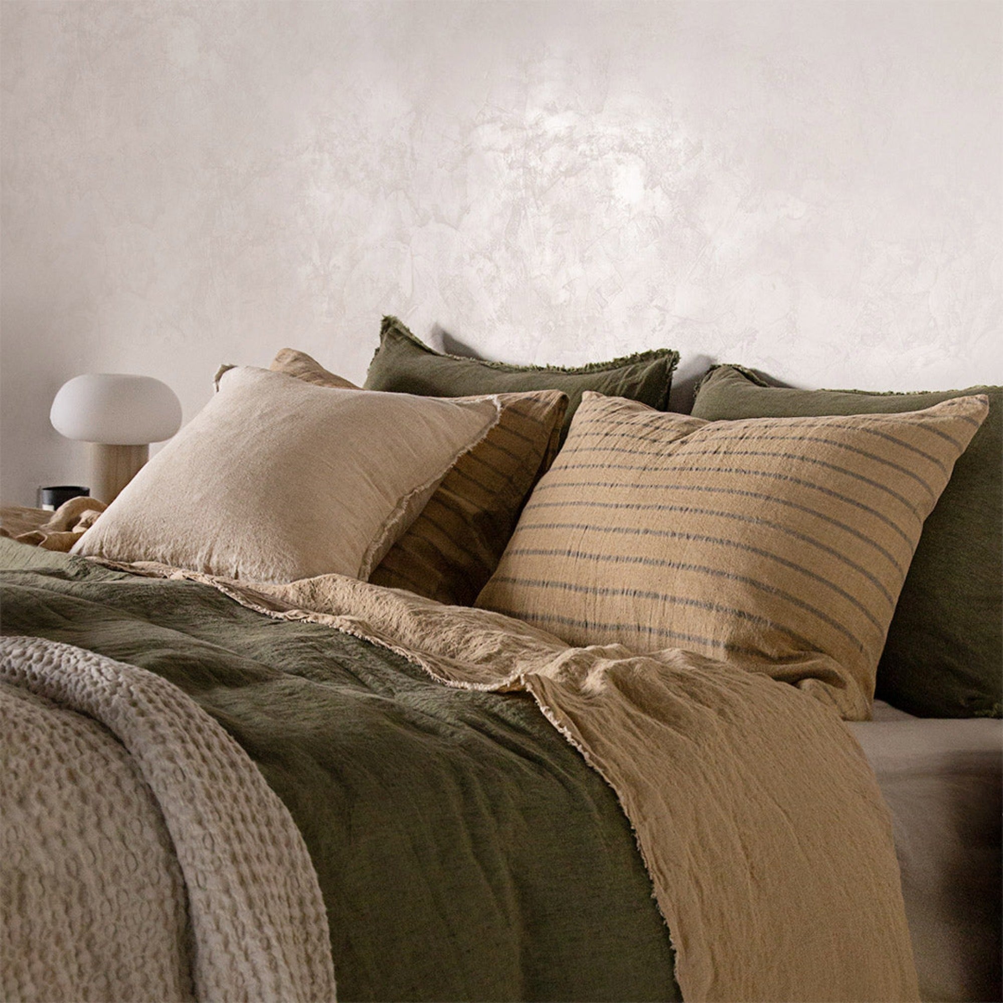 Stripe Linen Pillowcase | Charcoal Stripe | Hale Mercantile Co.