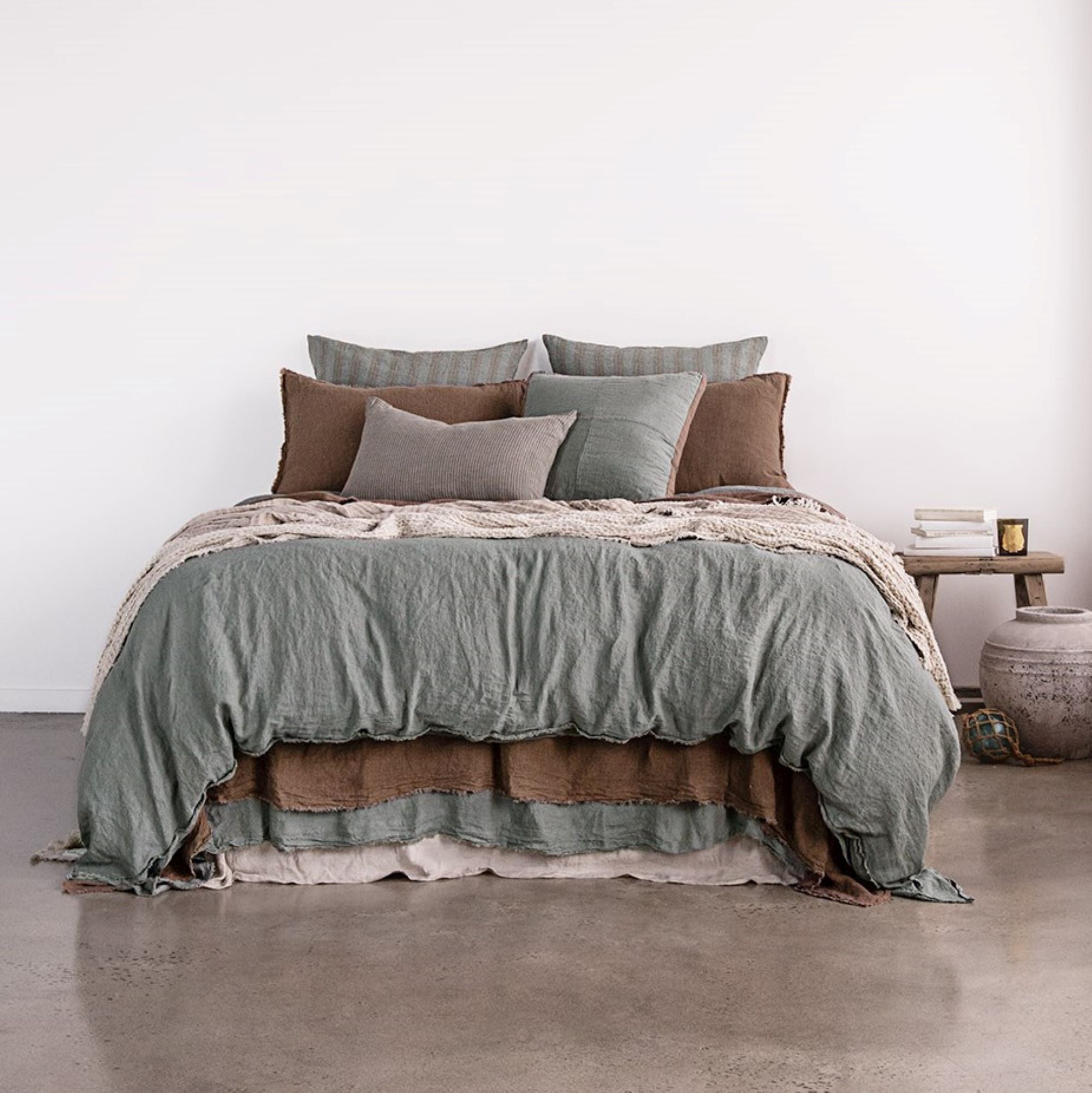Linen Panel Cushions | Teal & Brown | Hale Mercantile Co.