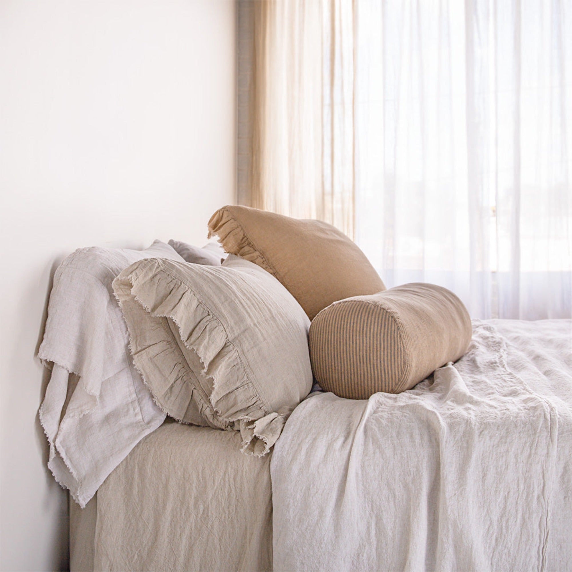 Pure Linen Pillowcases | Sandy Colour | Hale Mercantile Co.