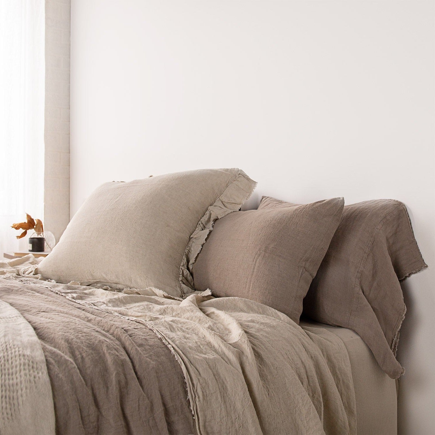Long Linen Pillowcases | Classic Taupe | Hale Mercantile Co.