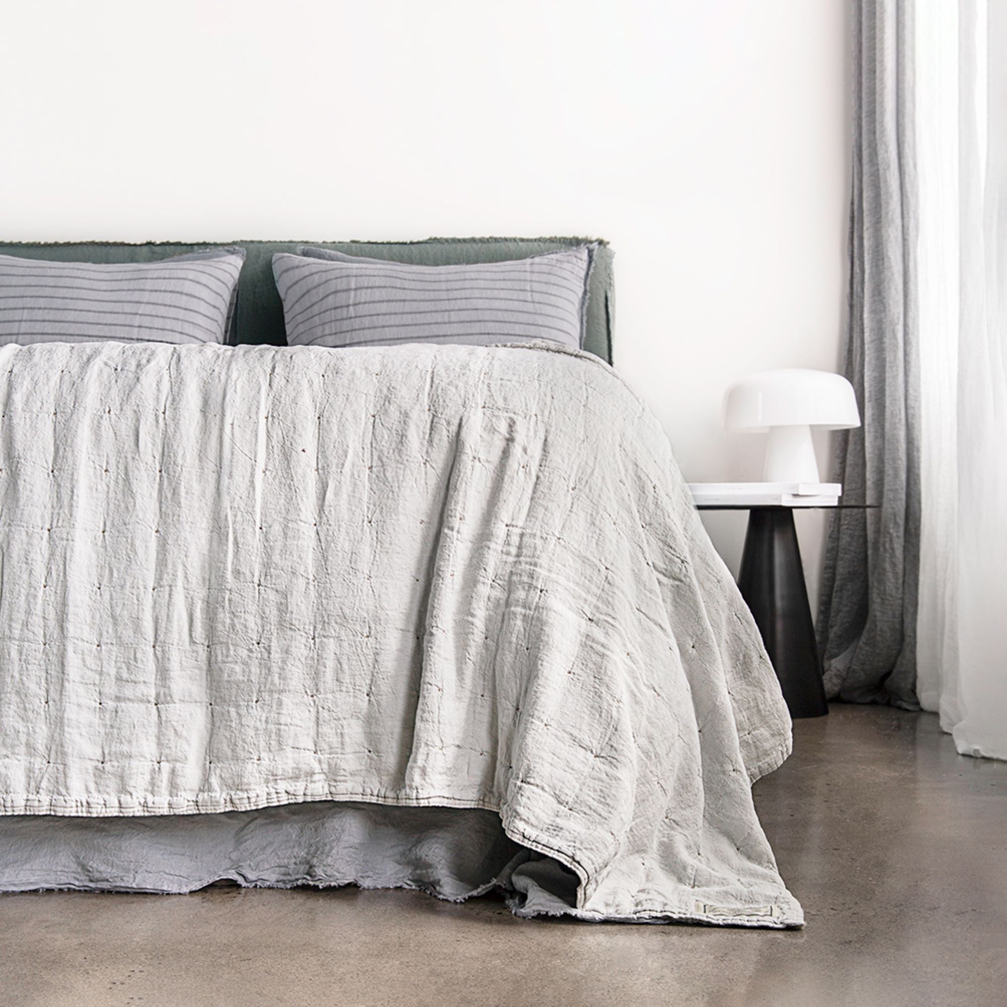 Linen Coverlet | Light Grey | Hale Mercantile Co.